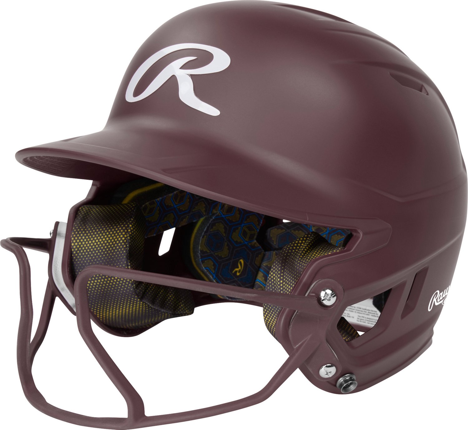 Rawlings Senior Mach HiViz 1Tone Batting Helmet with Face Guard Academy