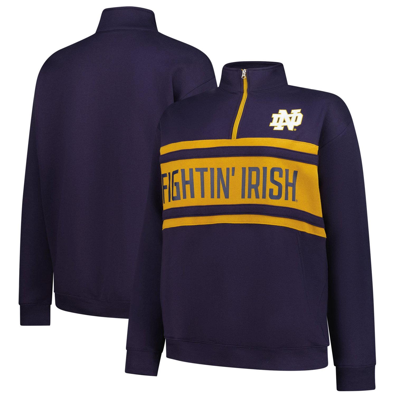 Fanatics Gold Notre Dame Fighting Irish Plus Size Quarter-Zip Pullover ...