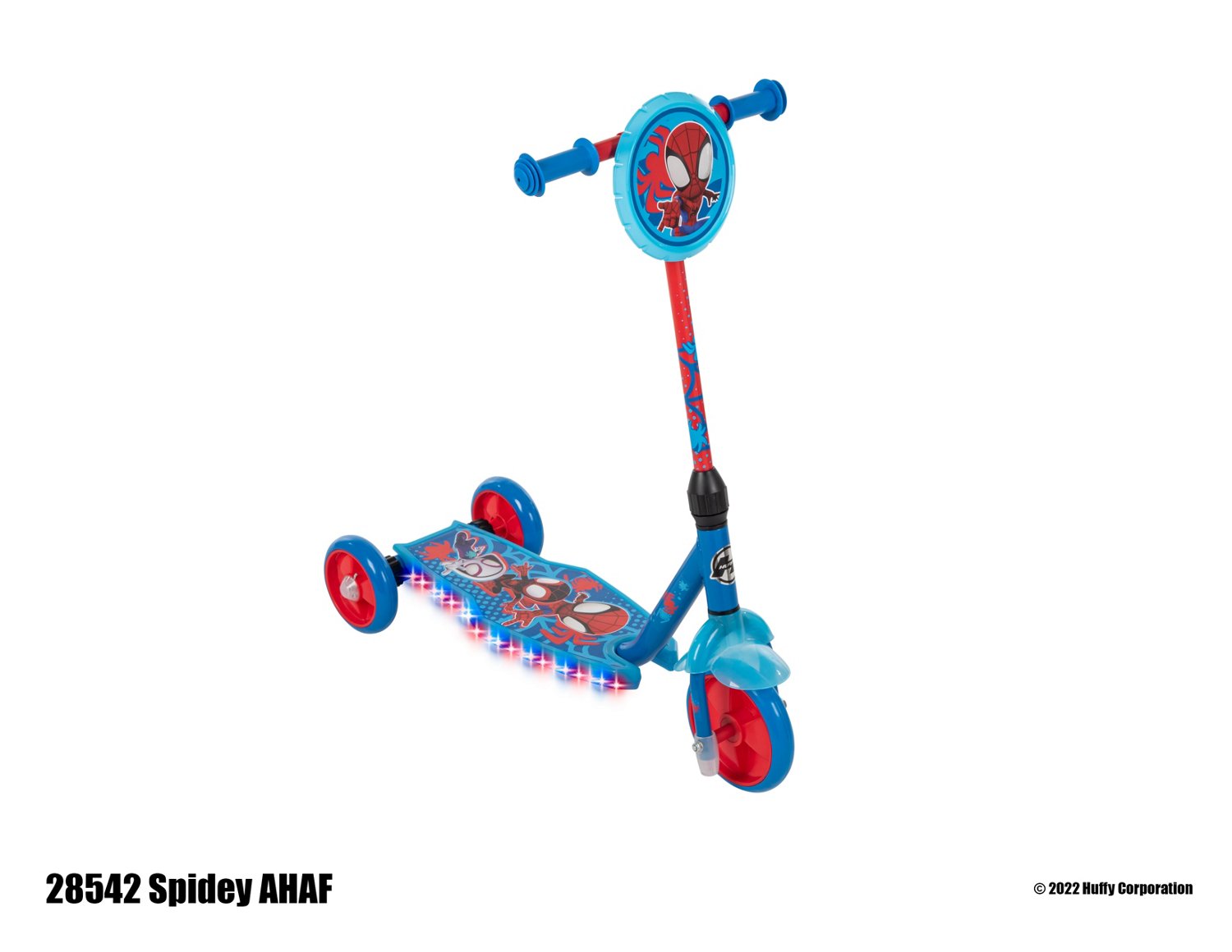 Huffy Toddler Spidey Lighted 3Wheel Scooter Academy