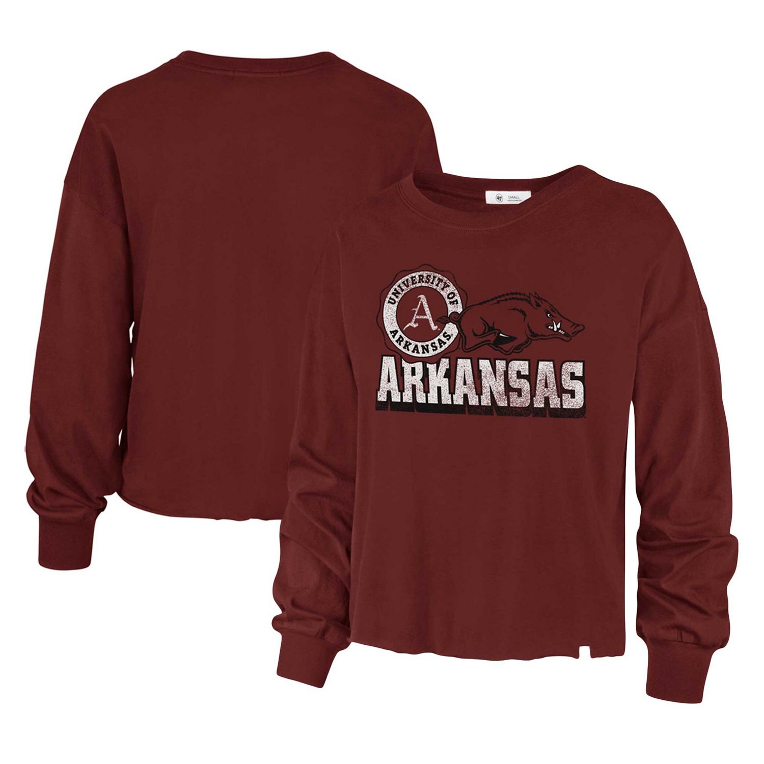 '47 Arkansas Razorbacks Bottom Line Parkway Long Sleeve High Waist T ...