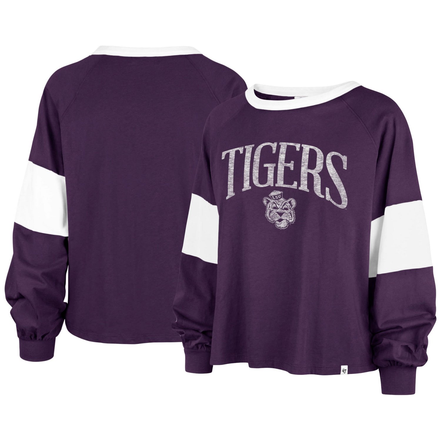'47 LSU Tigers Upside Rhea Raglan Long Sleeve TShirt Academy