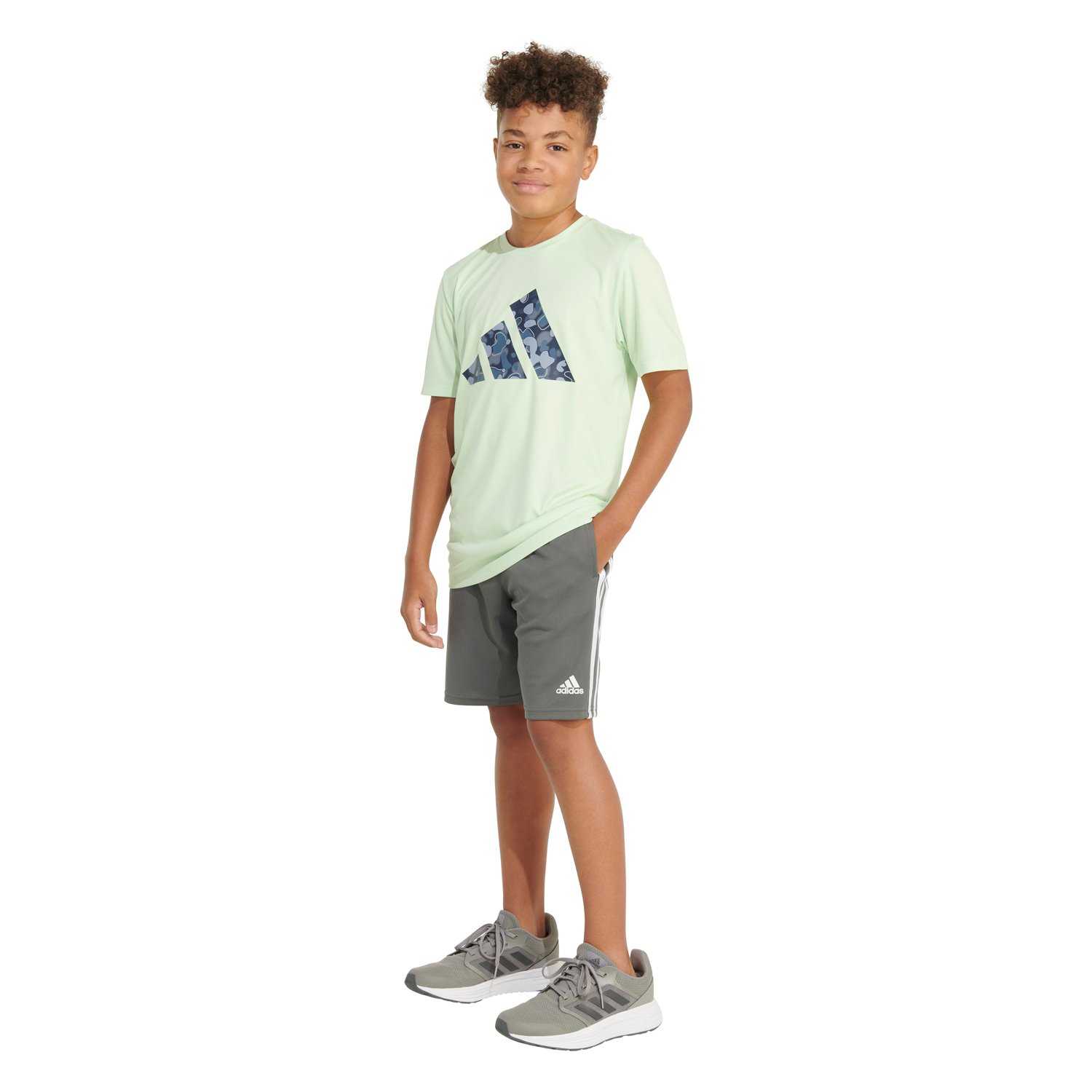 adidas Boys' Pebble Camo Logo Short Sleeve Shirt | Academy