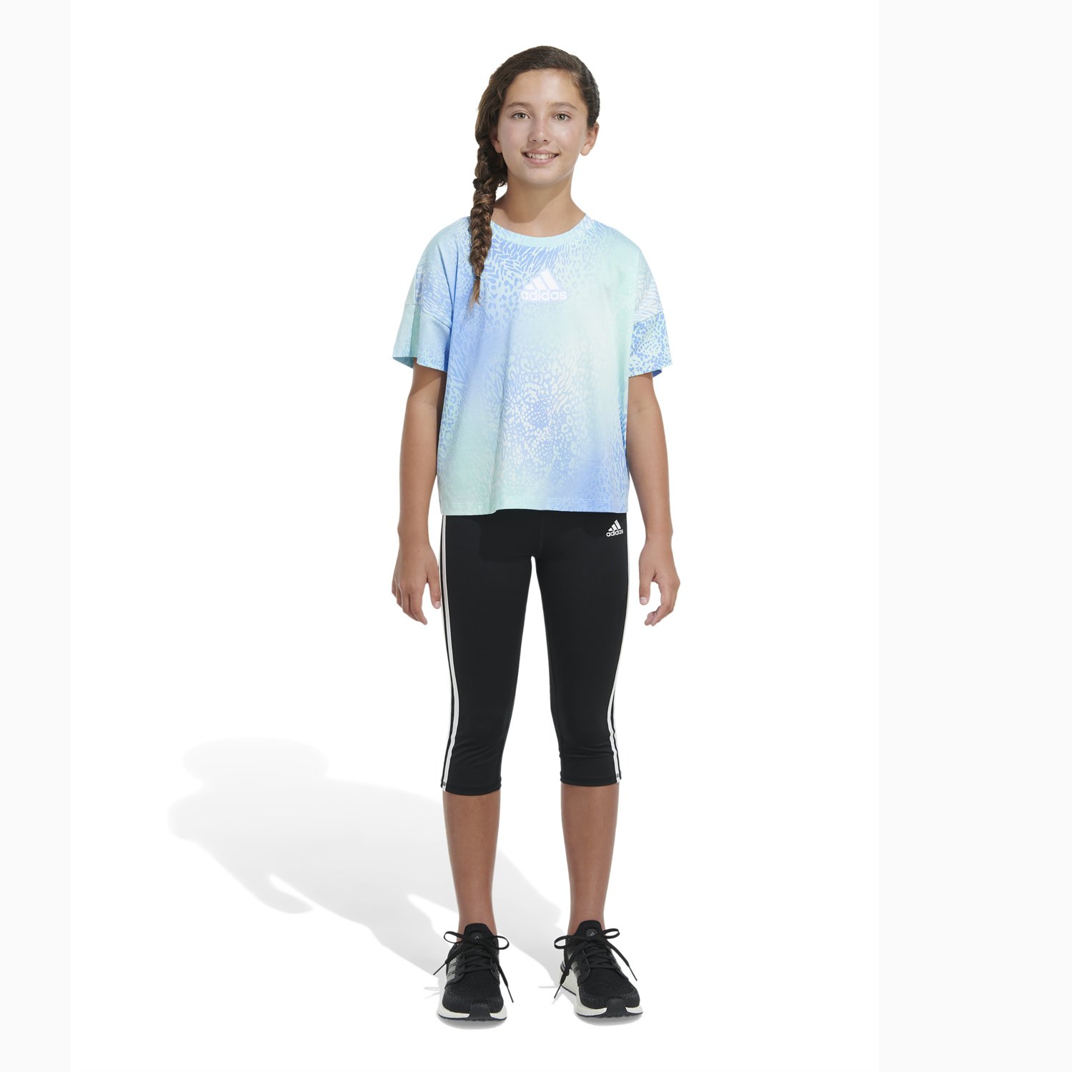 adidas Girls' AOP Loose Box Short Sleeve T-shirt | Academy