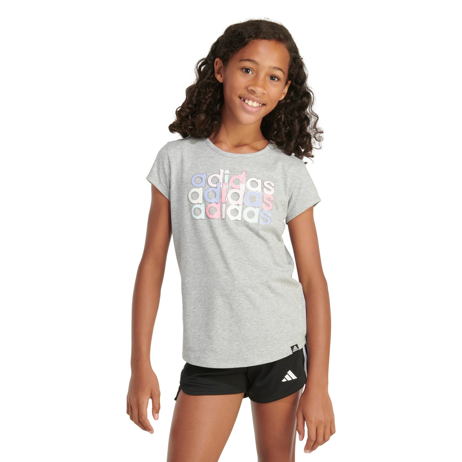 adidas Girls' Essential Heather Short Sleeve Shirt | Academy