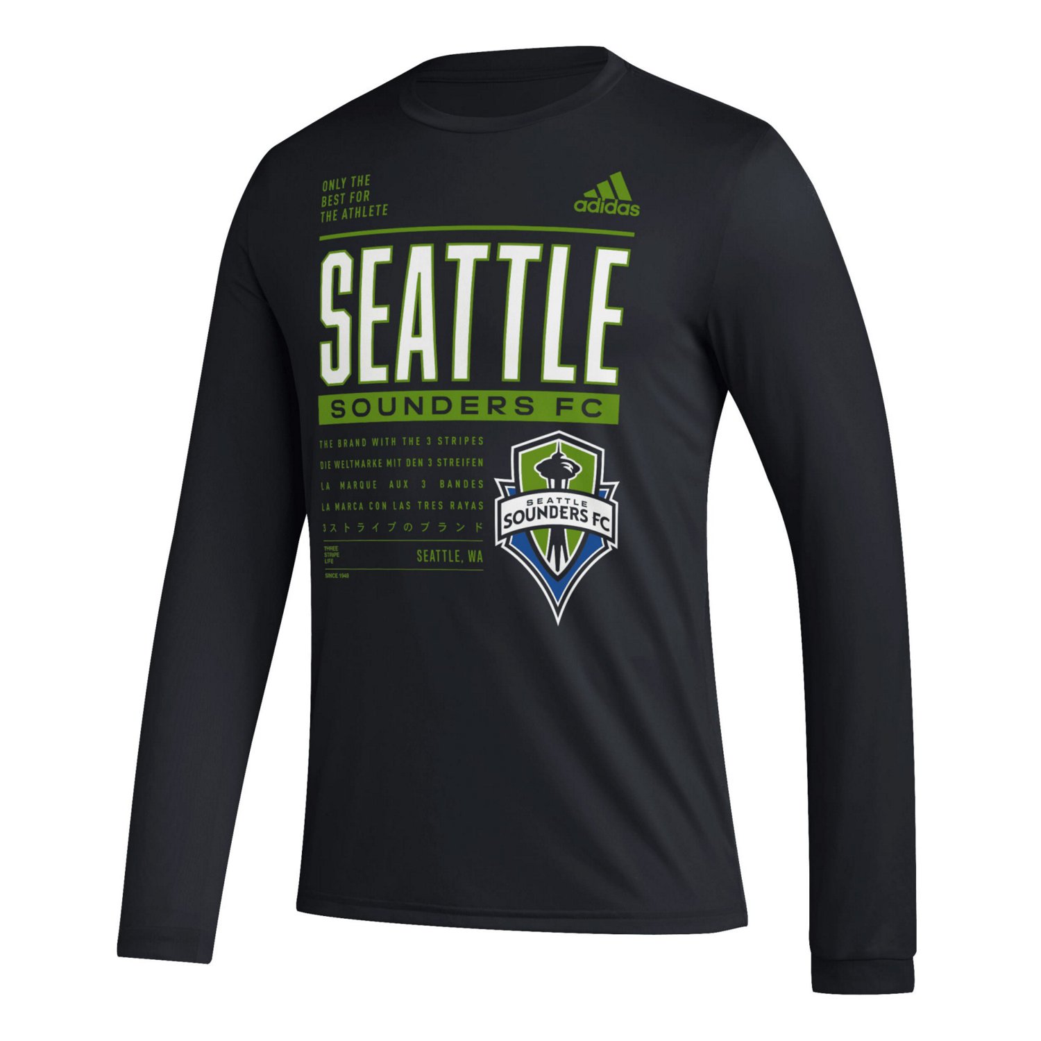 adidas Seattle Sounders FC Club DNA Long Sleeve AEROREADY TShirt Academy