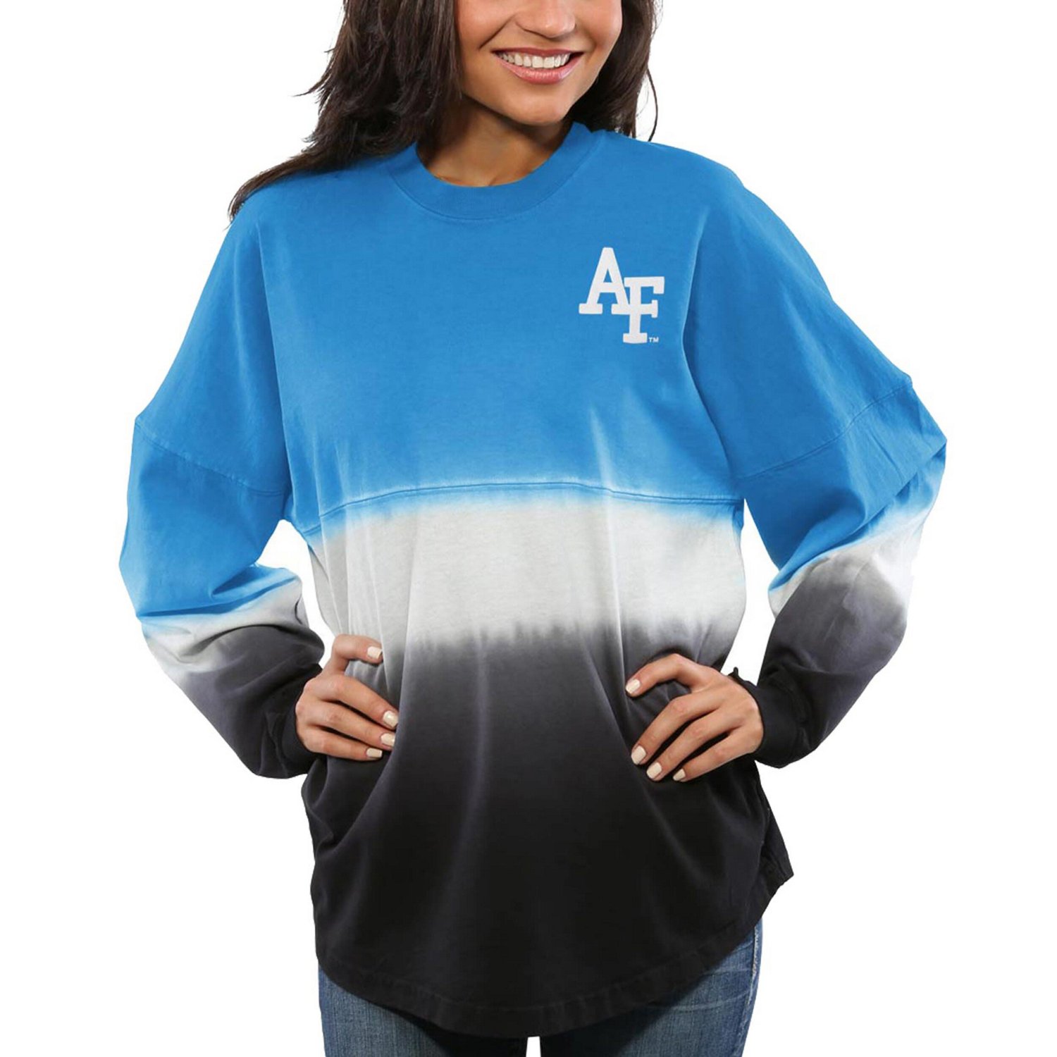 Air Force Falcons Ombre Long Sleeve Dip-Dyed Spirit Jersey | Academy