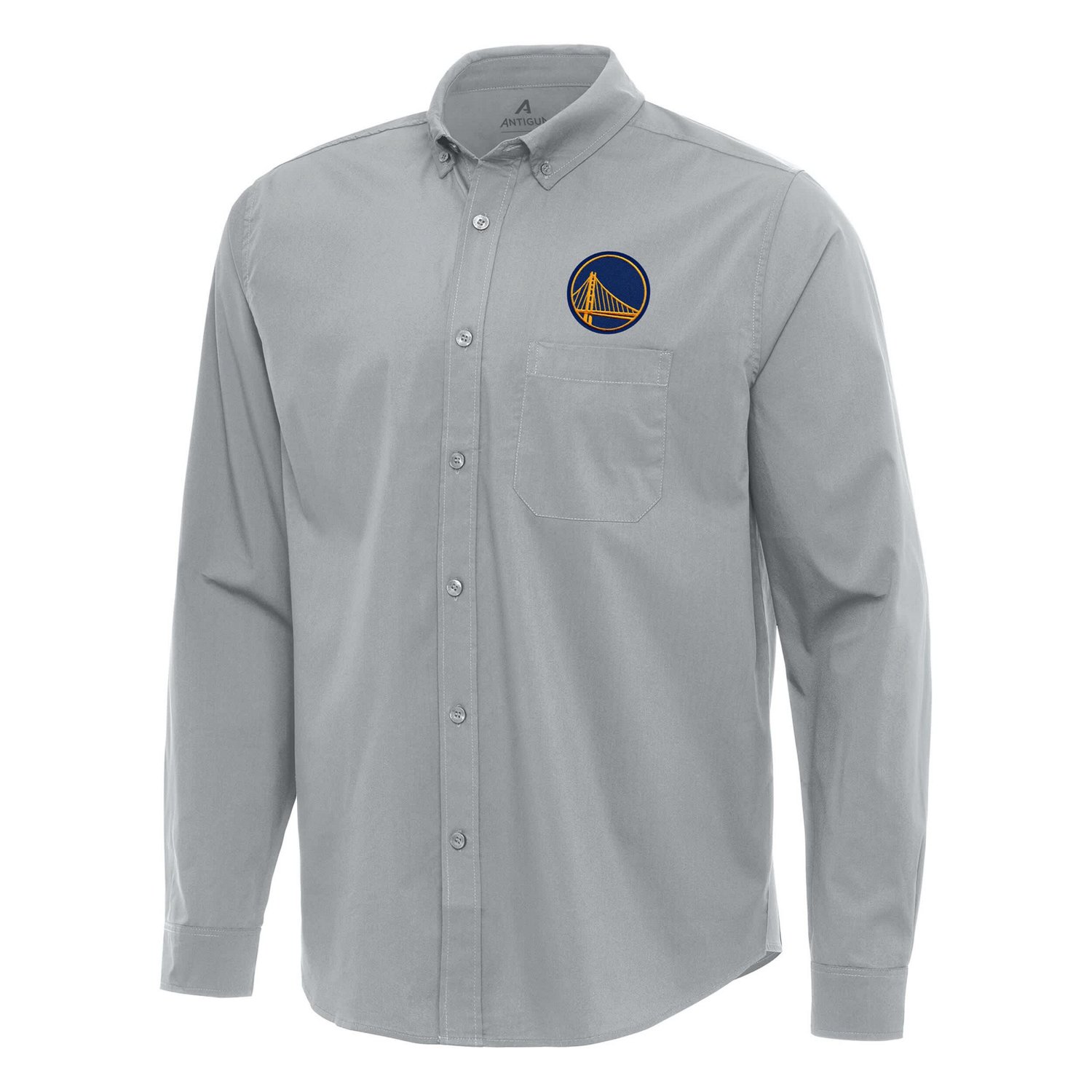 Antigua Golden State Warriors Flight Woven Tri-Blend Long Sleeve Button ...