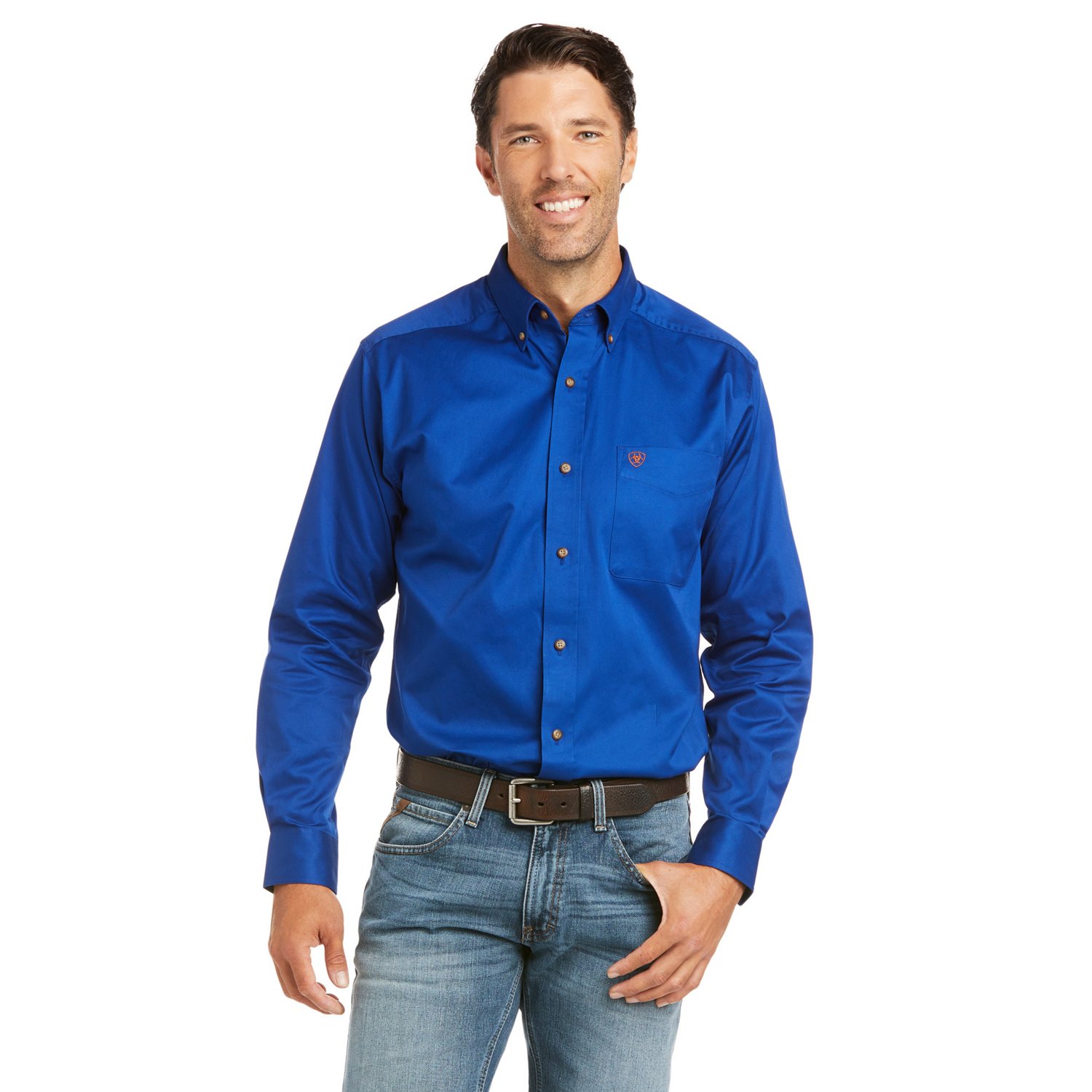 Ariat Men's Solid Twill Fitted Shirt Free Shipping at Academy