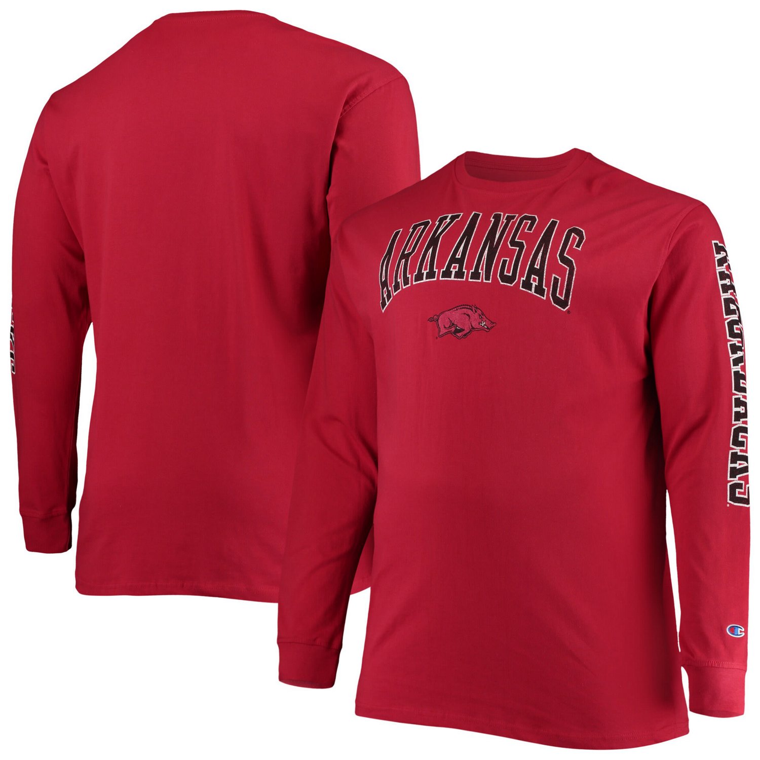 Champion Arkansas Razorbacks Big Tall 2Hit Long Sleeve TShirt Academy