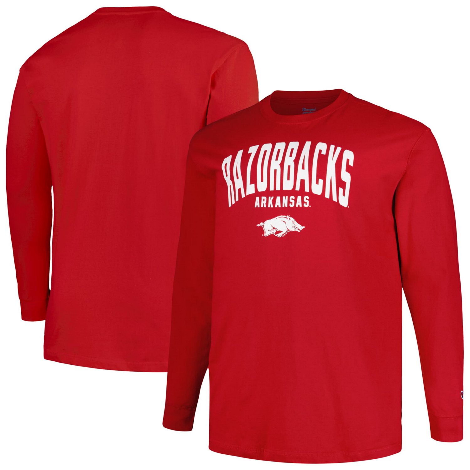 Champion Arkansas Razorbacks Big Tall Arch Long Sleeve TShirt Academy
