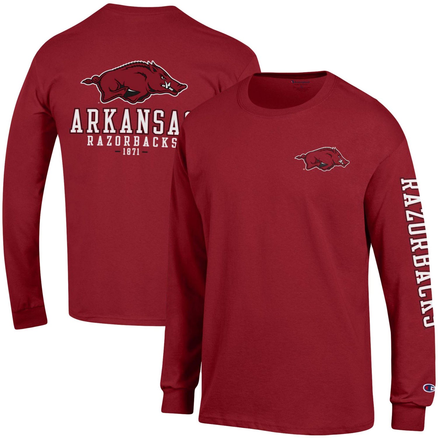 Champion Arkansas Razorbacks Team Stack Long Sleeve TShirt Academy