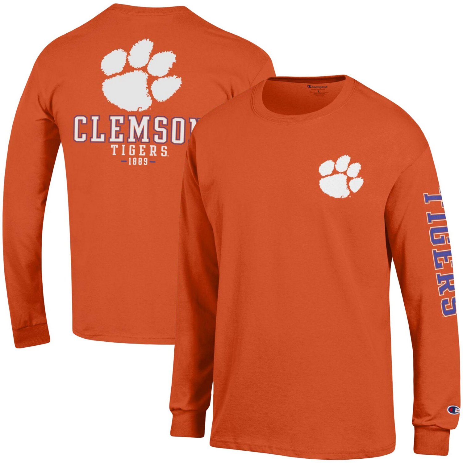 Champion Clemson Tigers Team Stack Long Sleeve T-Shirt | Academy