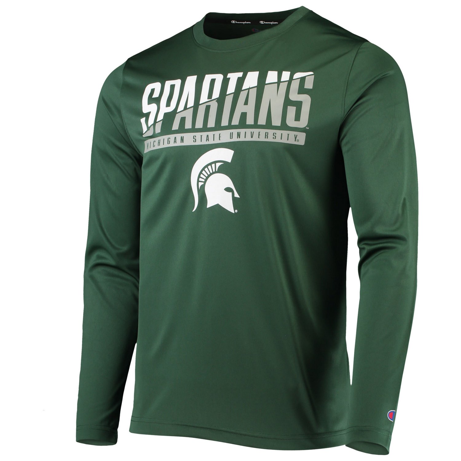 Champion Michigan State Spartans Wordmark Slash Long Sleeve T-Shirt ...