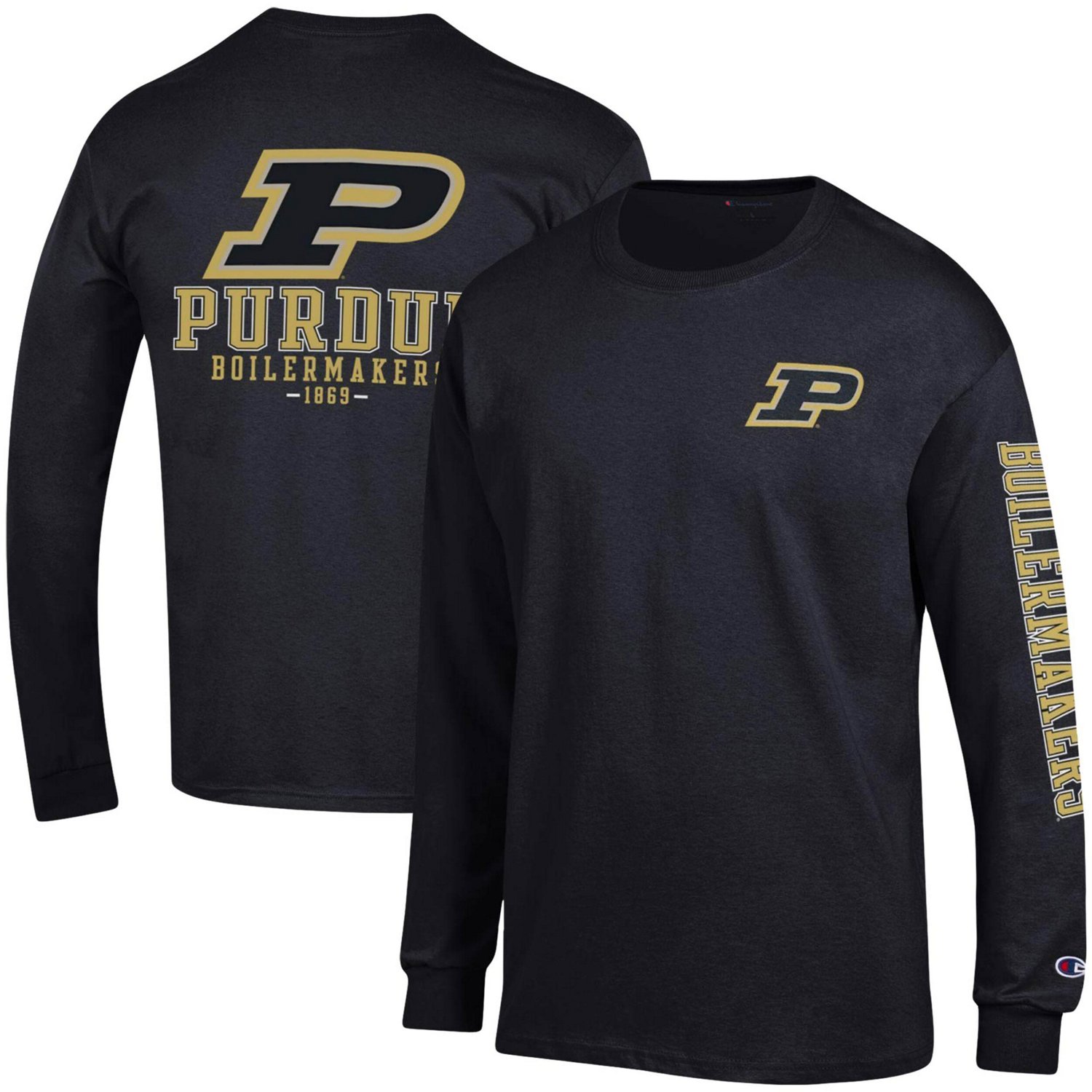 Champion Purdue Boilermakers Team Stack Long Sleeve T-Shirt | Academy