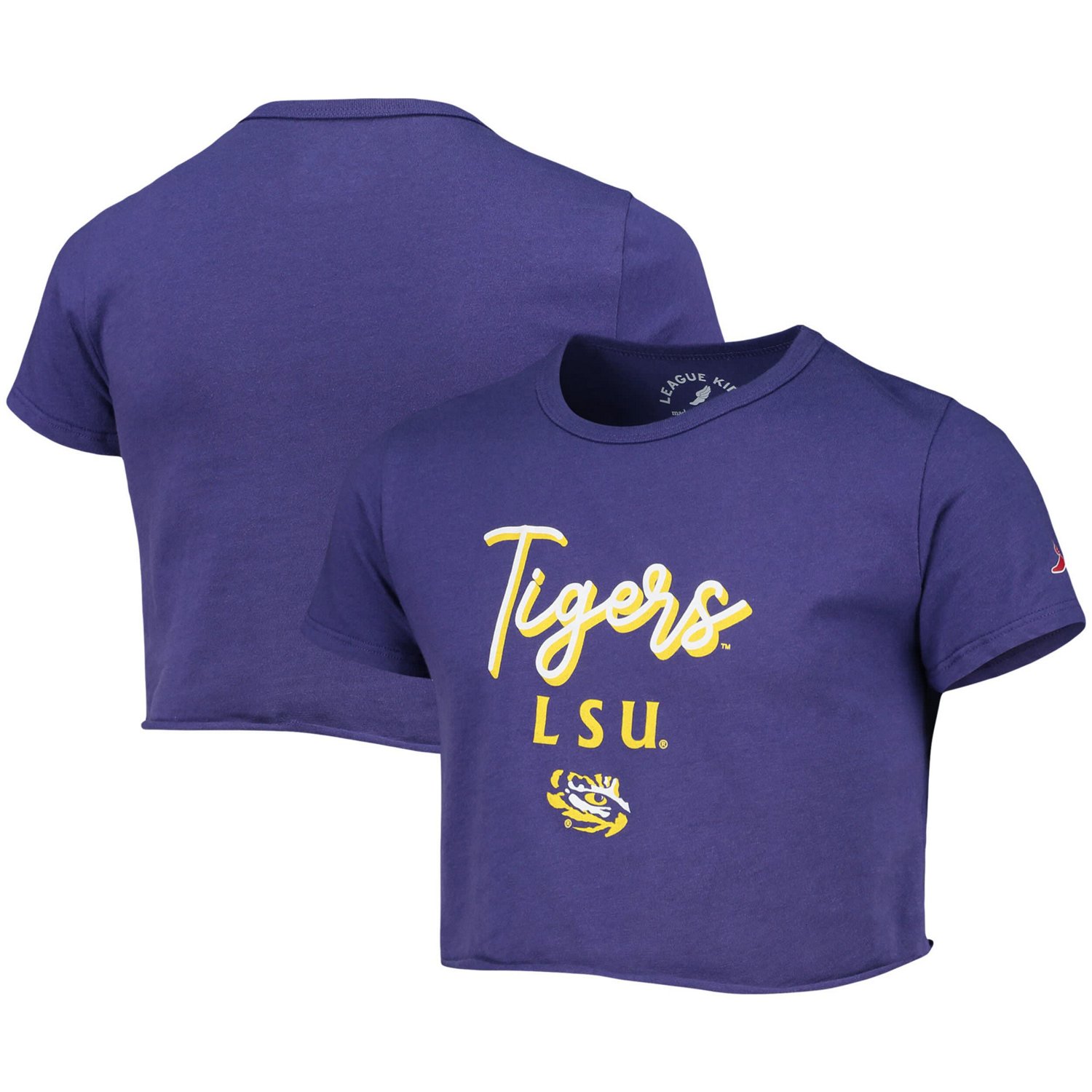 Girls Youth League Collegiate Wear LSU Tigers Cropped T-Shirt | Academy