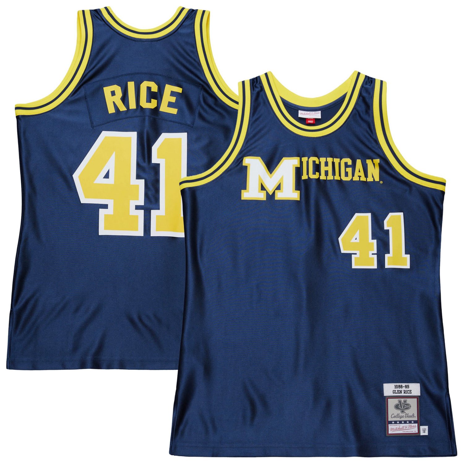 Mitchell Ness Glen Rice Michigan Wolverines 1988 89 Authentic Jersey ...