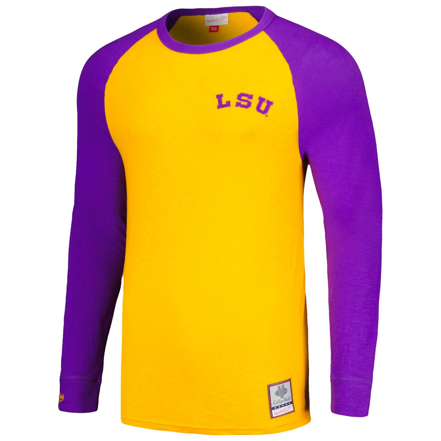 Mitchell Ness LSU Tigers Legendary Slub Raglan Long Sleeve T-Shirt ...