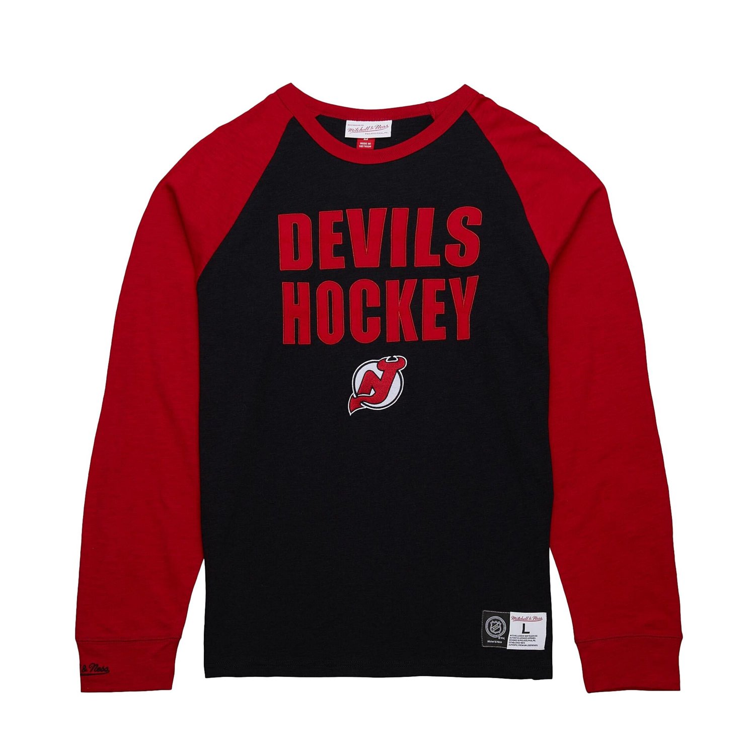 Mitchell Ness Red New Jersey Devils Legendary Slub Raglan Long Sleeve T ...