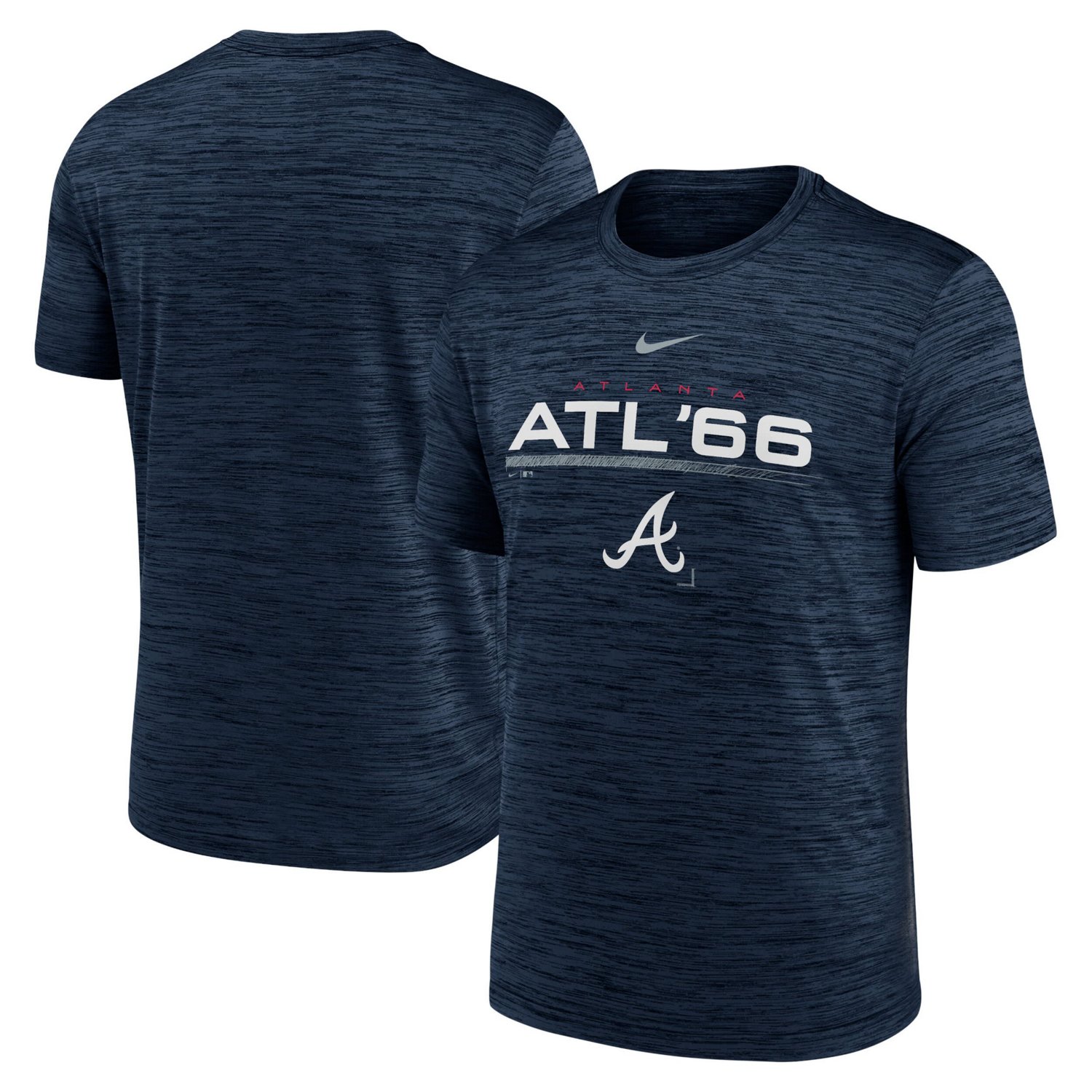 Nike Atlanta Braves Wordmark Velocity Performance T-Shirt | Academy