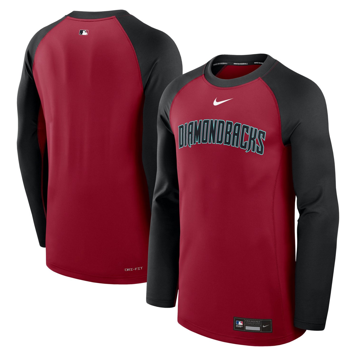Nike Black Arizona Diamondbacks Authentic Collection Game Time Raglan ...