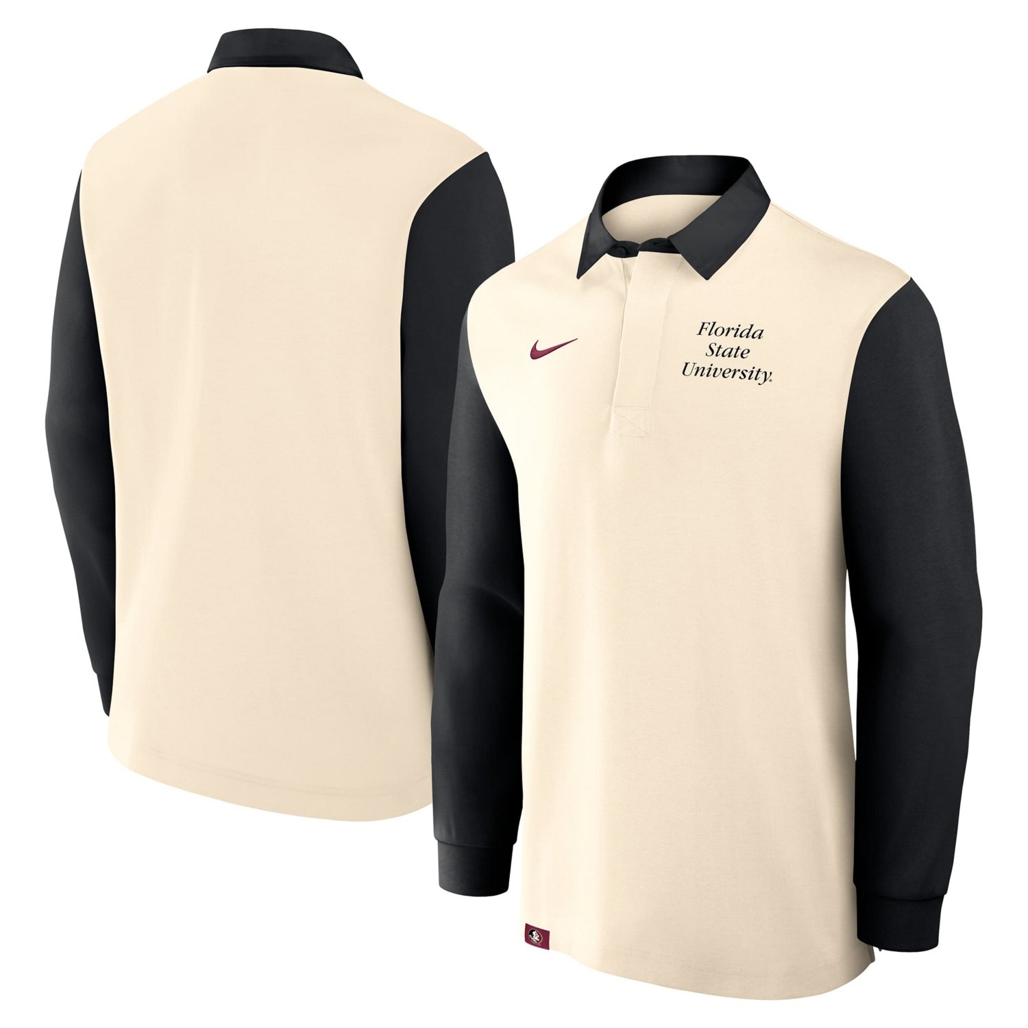 Nike Black Florida State Seminoles Rugby Long Sleeve Shirt | Academy