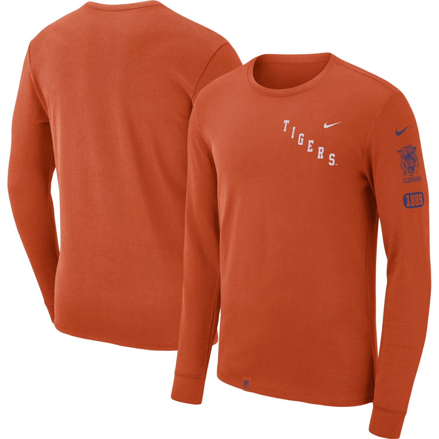 Nike Clemson Tigers Repeat Logo 2-Hit Long Sleeve T-Shirt | Academy