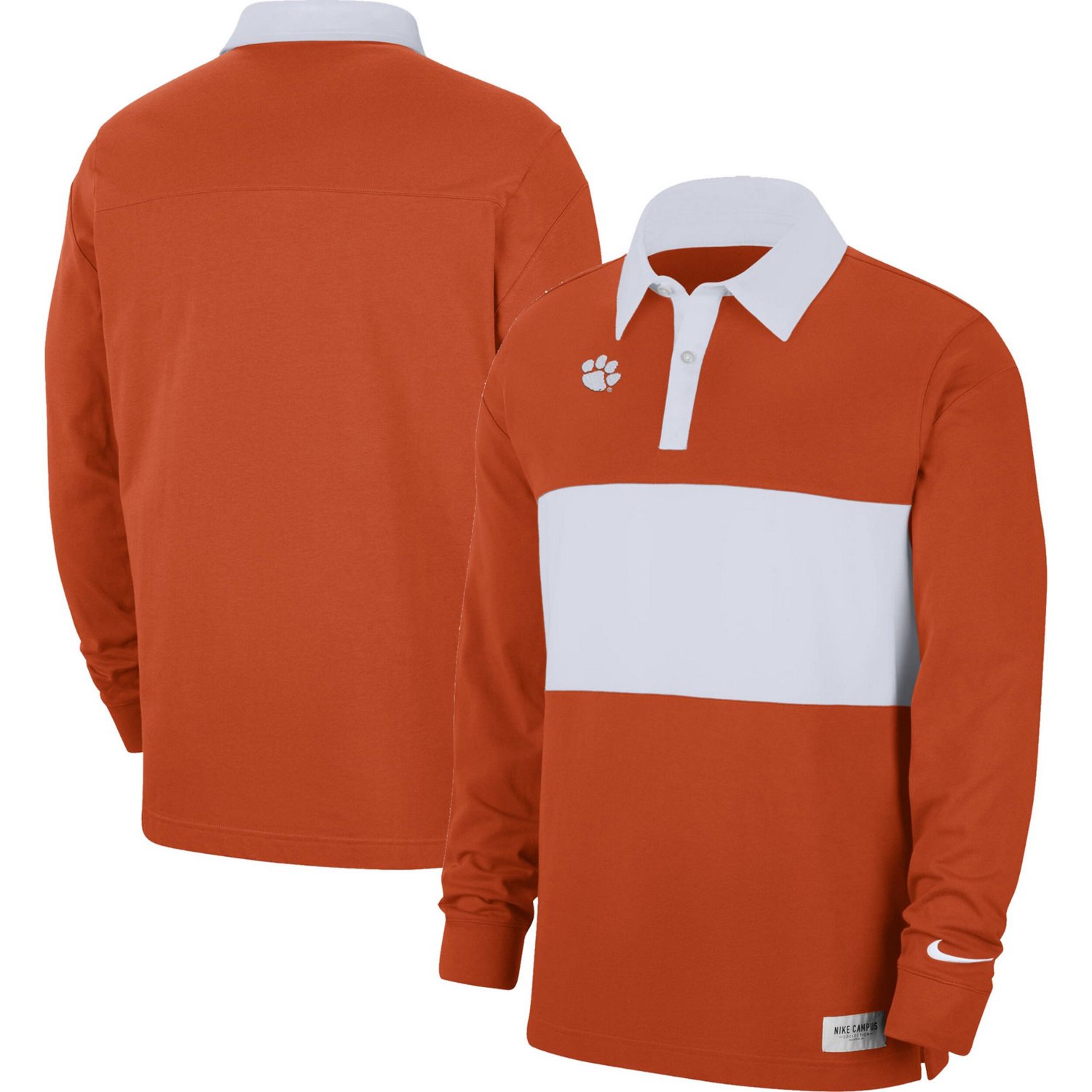 Nike Clemson Tigers Striped Long Sleeve Polo | Academy