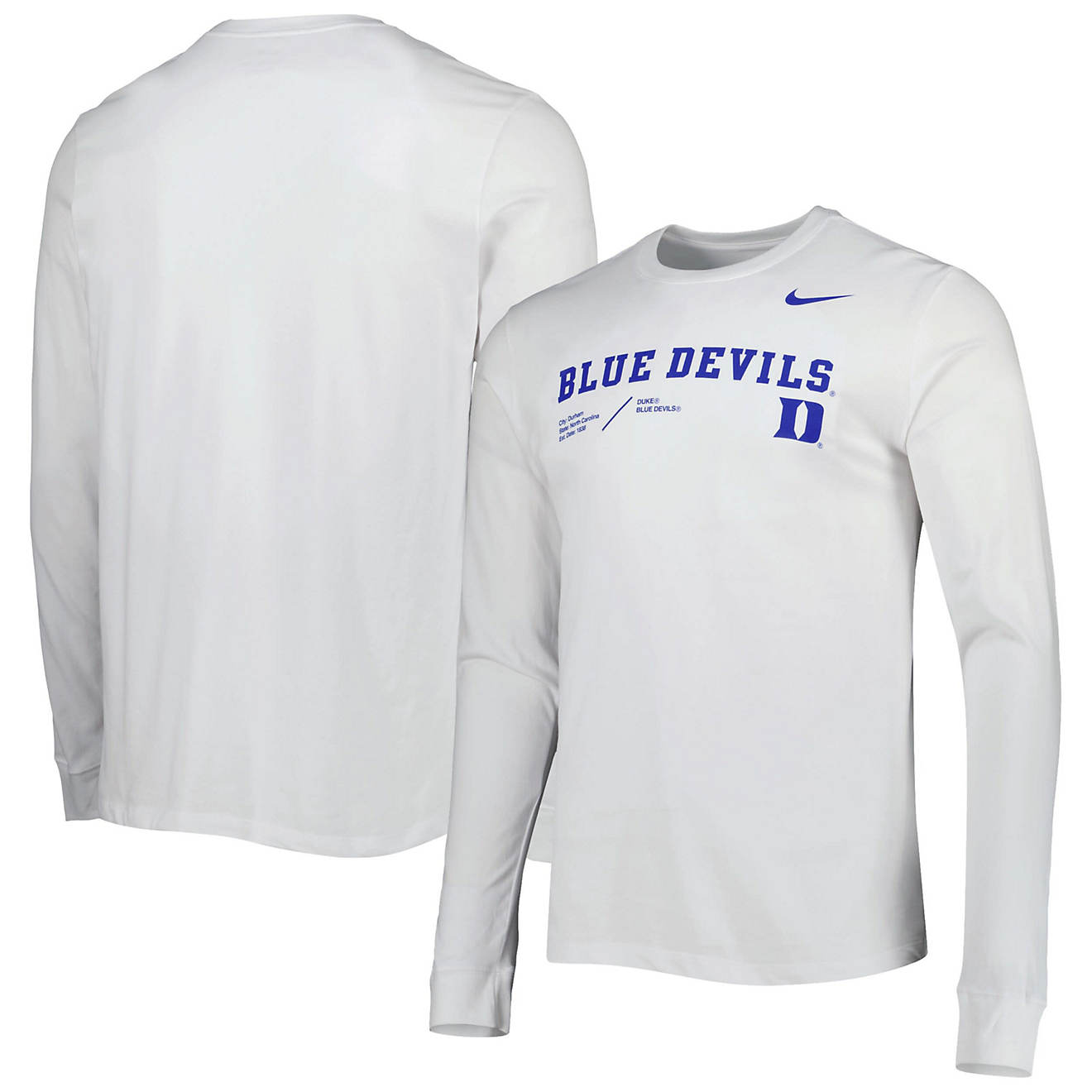 Nike Duke Blue Devils Team Practice Performance Long Sleeve T-Shirt ...
