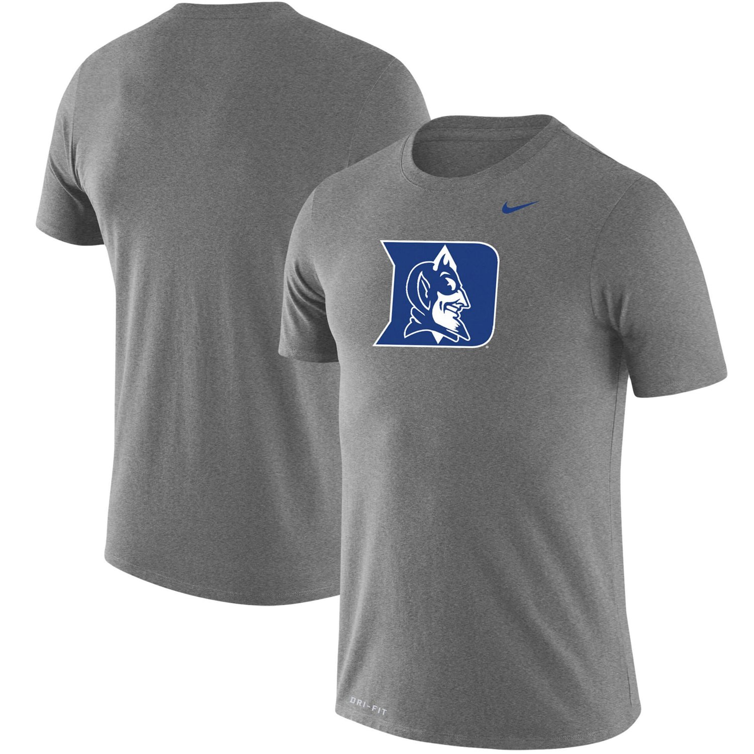 Nike Heathered Gray Duke Devils School Logo Legend Performance T-Shirt ...