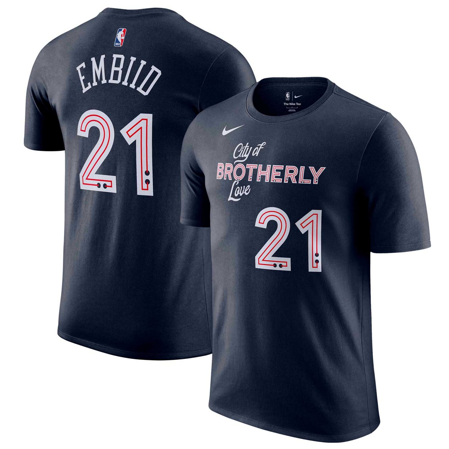 Nike Joel Embiid Philadelphia 76ers 2023/24 City Edition Name Number T ...