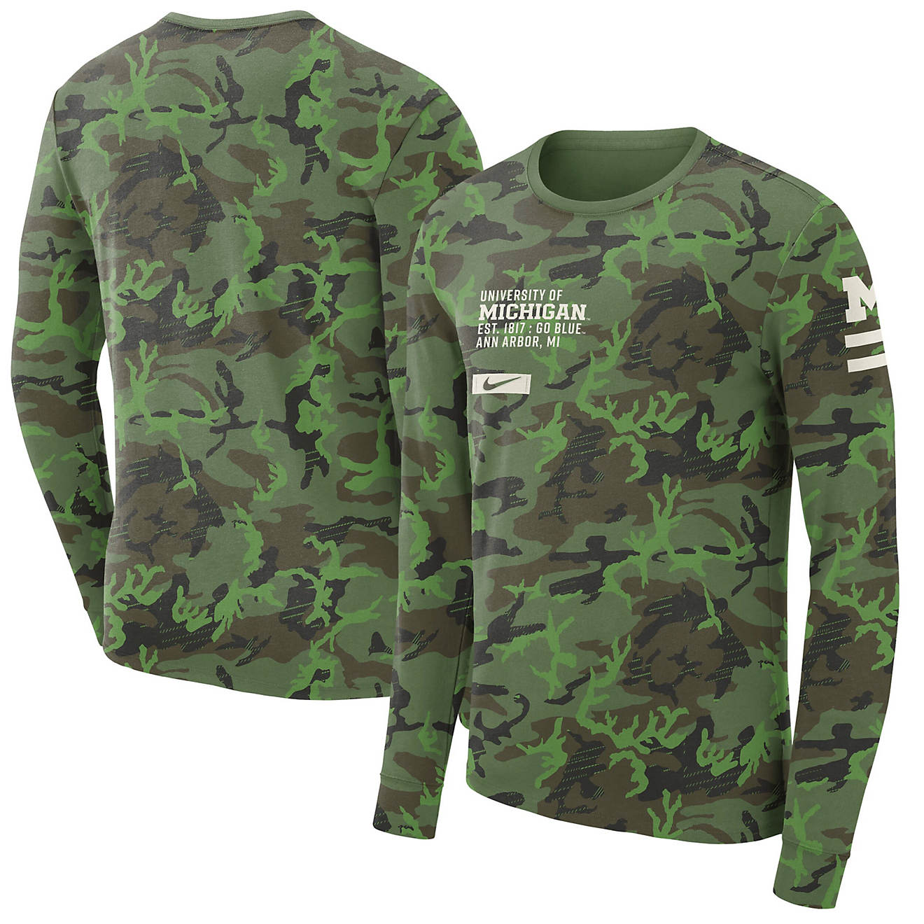 Nike Michigan Wolverines Military Long Sleeve T-Shirt | Academy