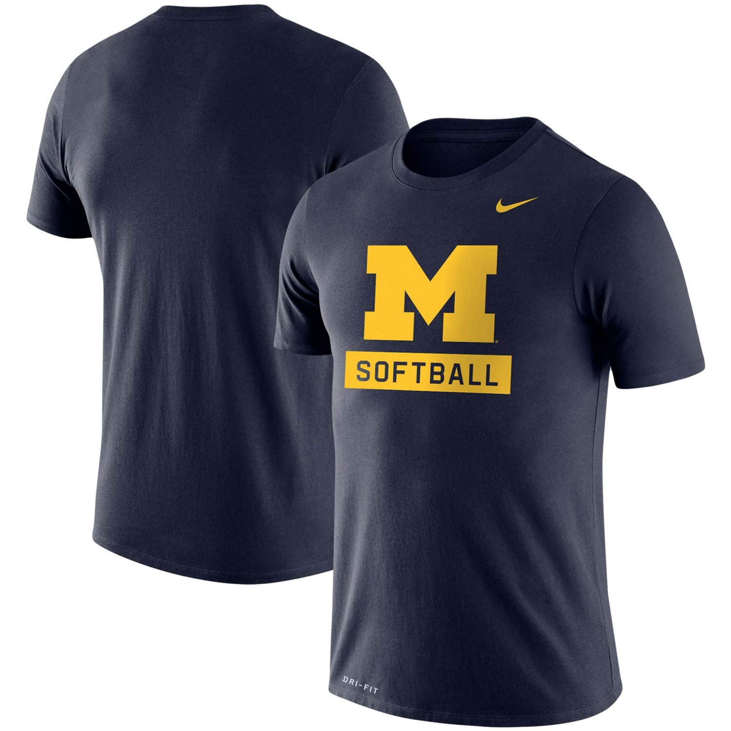 Nike Michigan Wolverines Softball Drop Legend Slim Fit Performance T ...