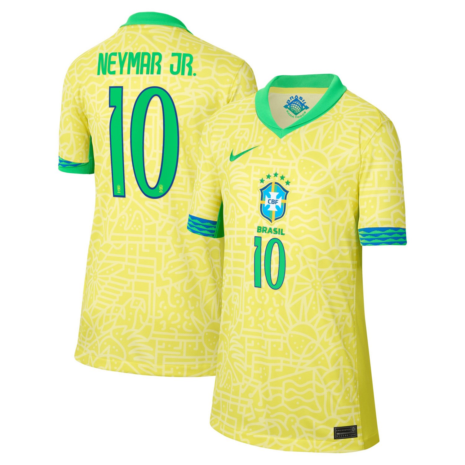 Nike Neymar Jr Brazil National Team 2024 Home Stadium Replica Player ...