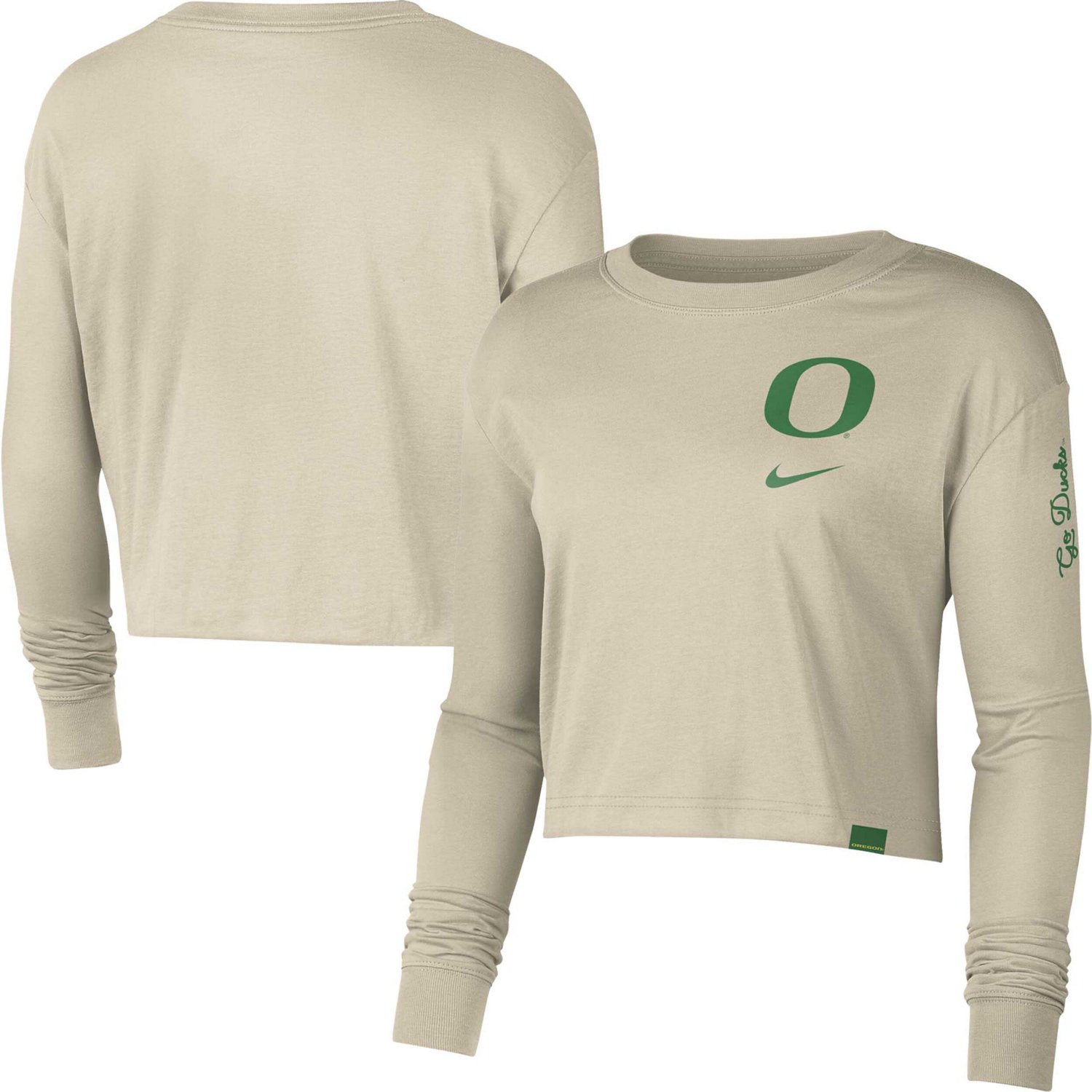 Nike Oregon Ducks Varsity Letter Long Sleeve Crop Top | Academy