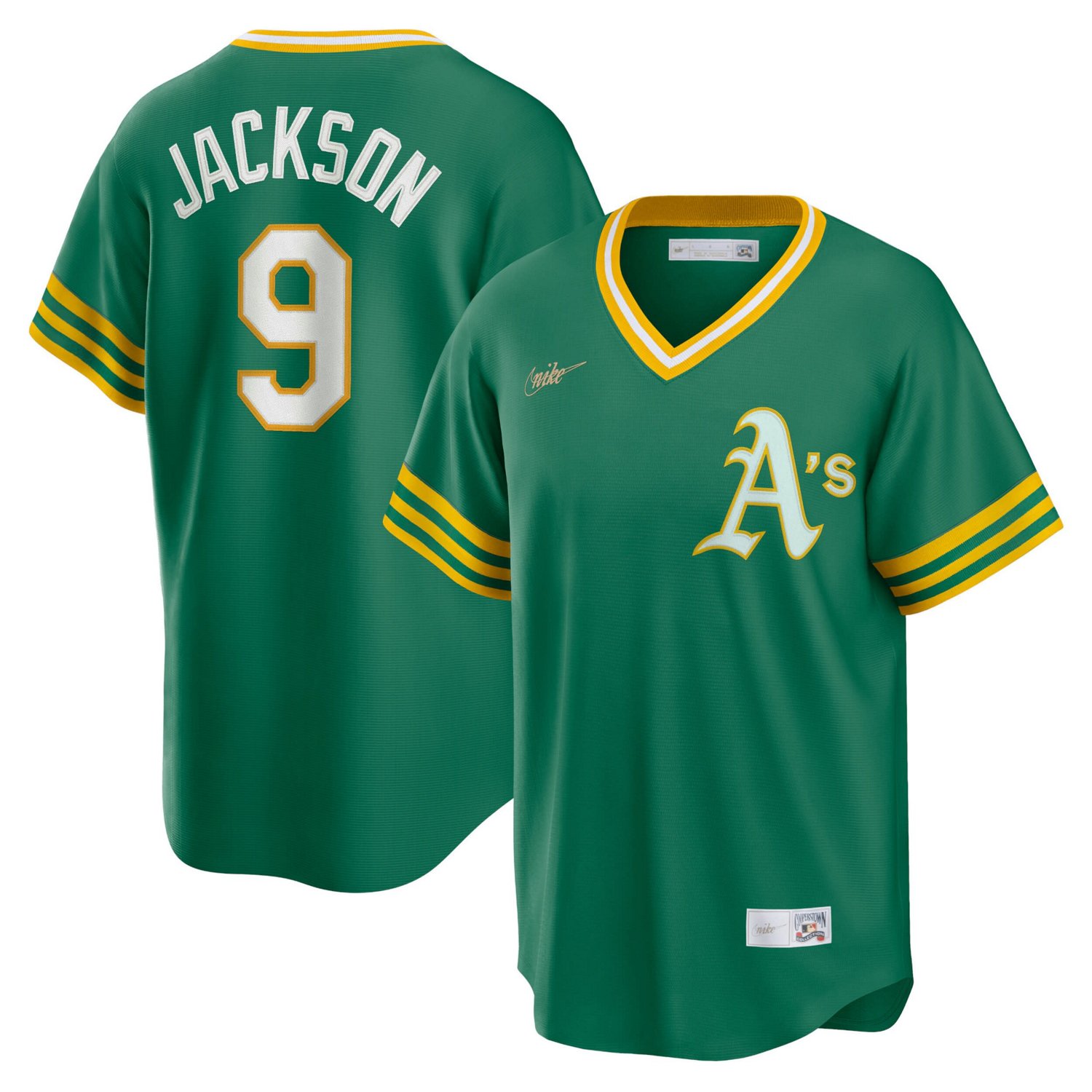 Nike Reggie Jackson Kelly Oakland Athletics Road Cooperstown Collection ...