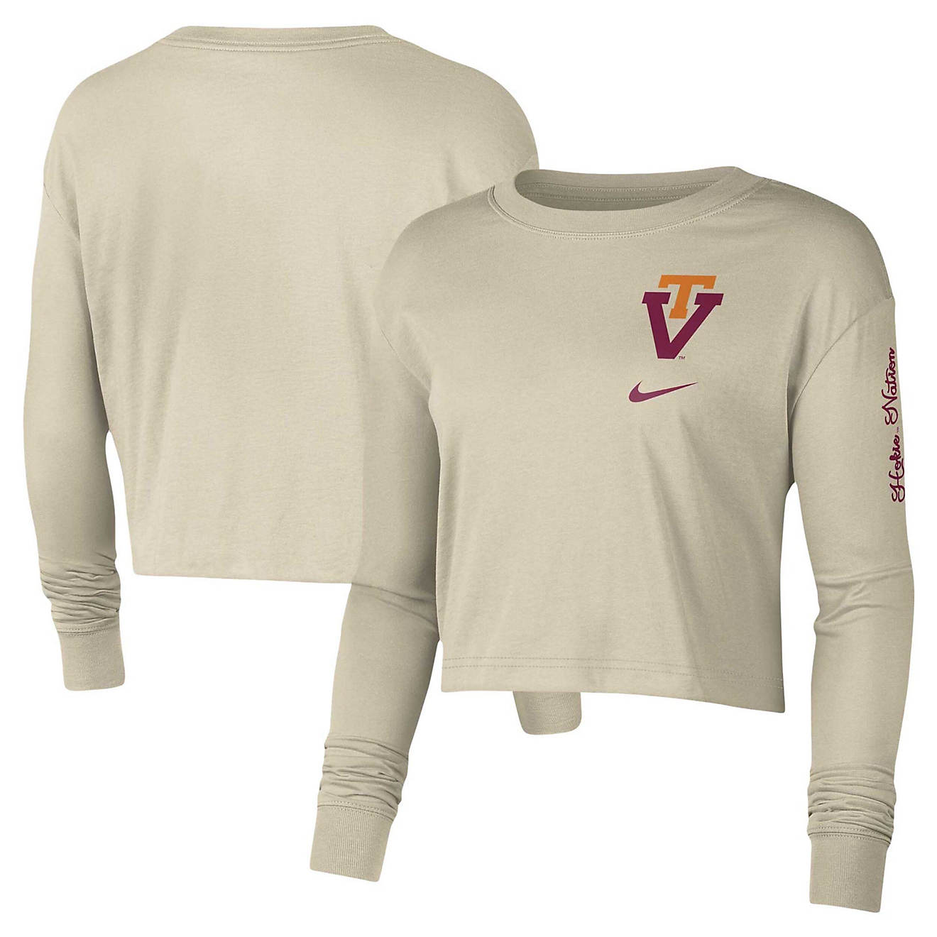 Nike Virginia Tech Hokies Varsity Letter Long Sleeve Crop Top | Academy