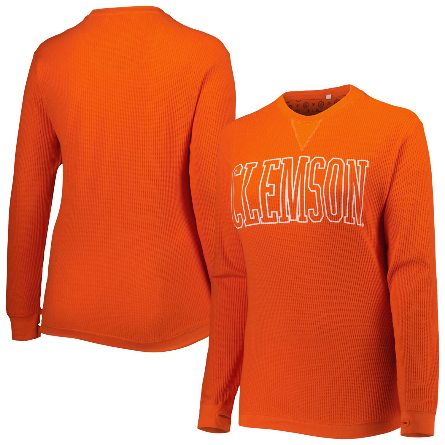 Pressbox Clemson Tigers Surf Plus Size Southlawn Waffle-Knit Thermal ...