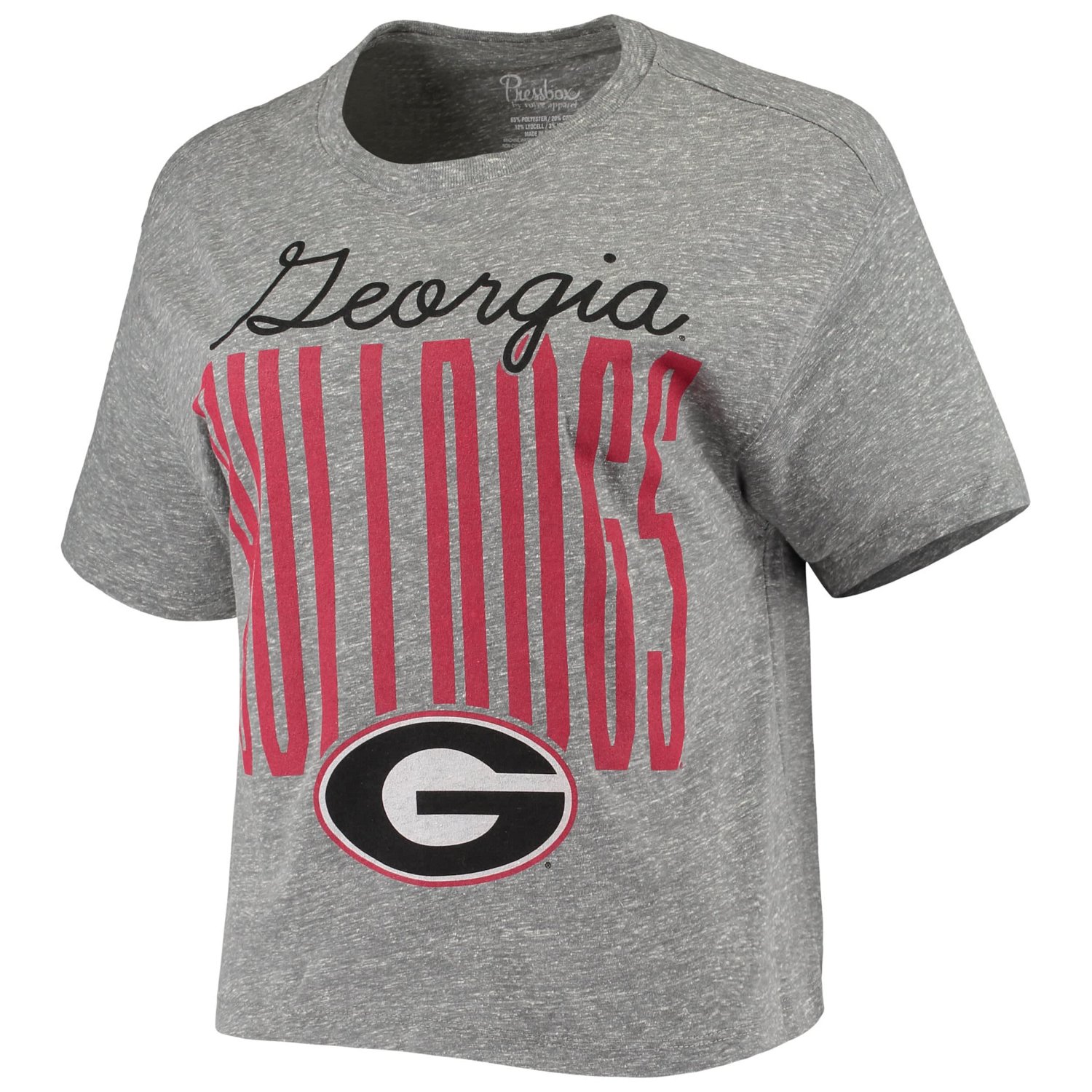 Pressbox Heathered Gray Georgia Bulldogs Sanibel Knobi Crop T-Shirt ...