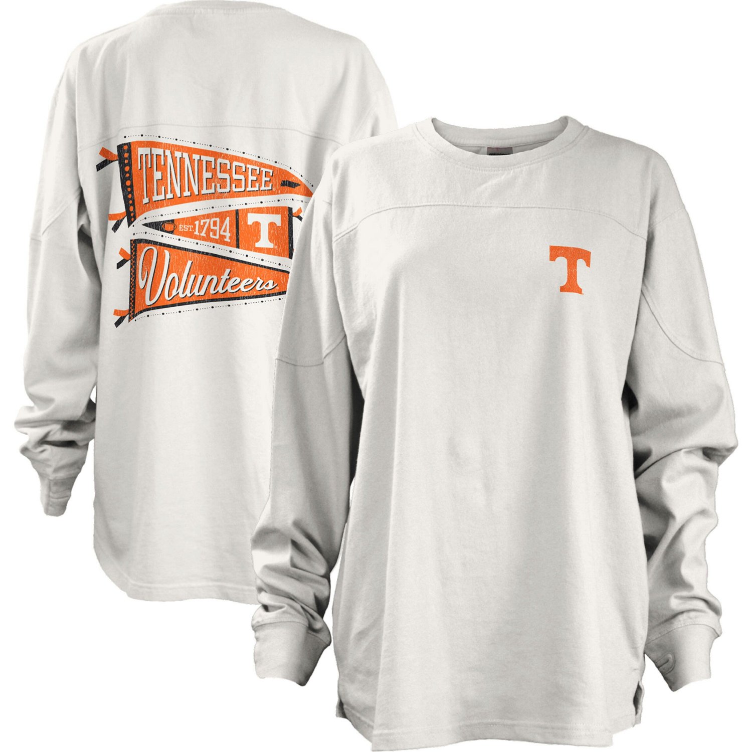 Pressbox Tennessee Volunteers Pennant Stack Oversized Long Sleeve T ...