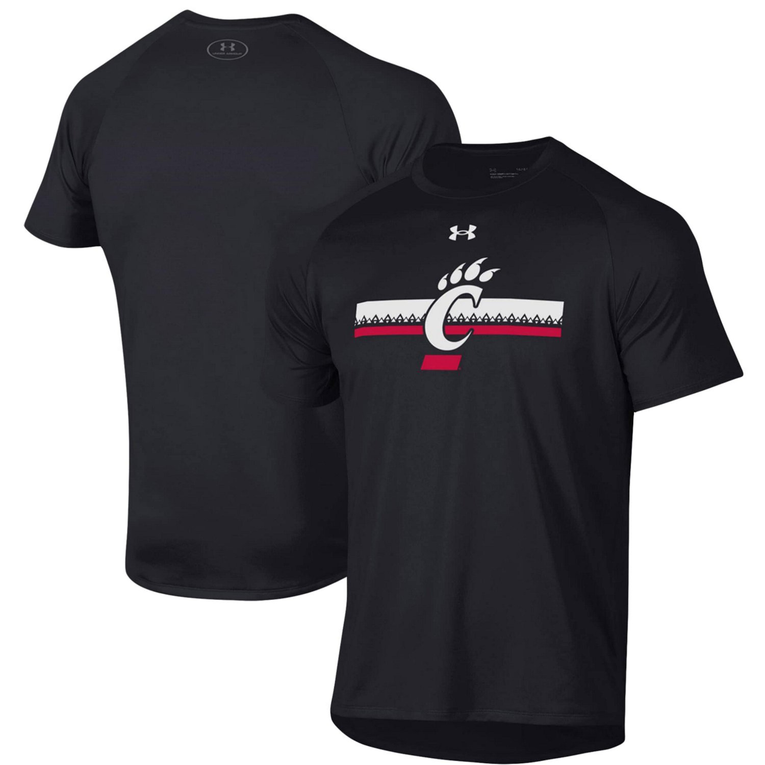 Under Armour Cincinnati Bearcats Logo Stripe Performance Raglan T-Shirt ...