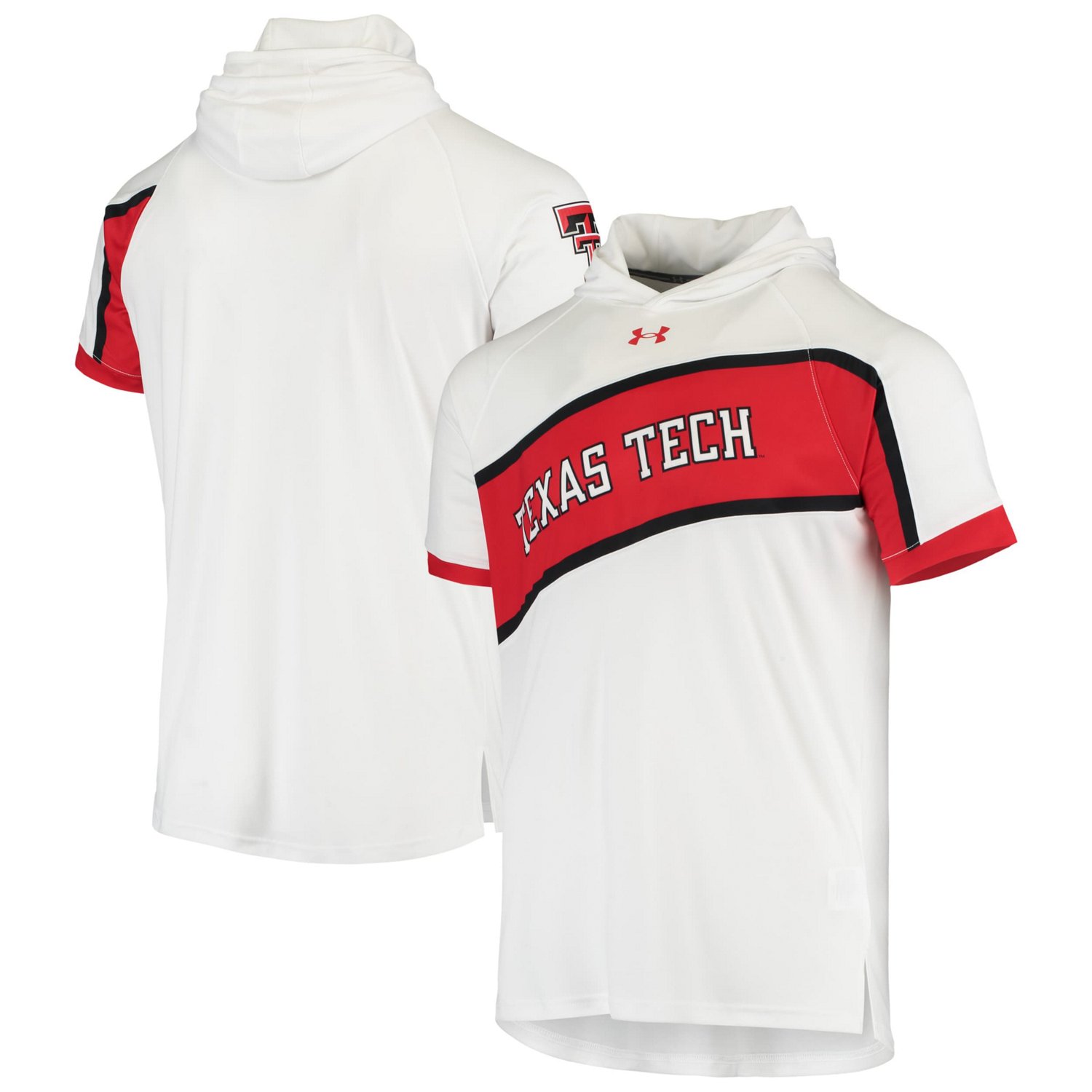 Under Armour Texas Tech Red Raiders On Court Performance Basketball Hooded Raglan Shooting T 0113