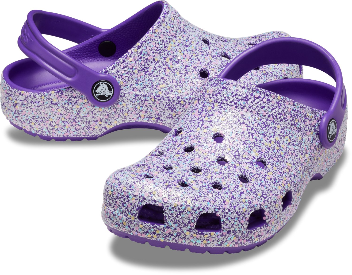Crocs Kids' Classic Glitter III TD Clogs Academy
