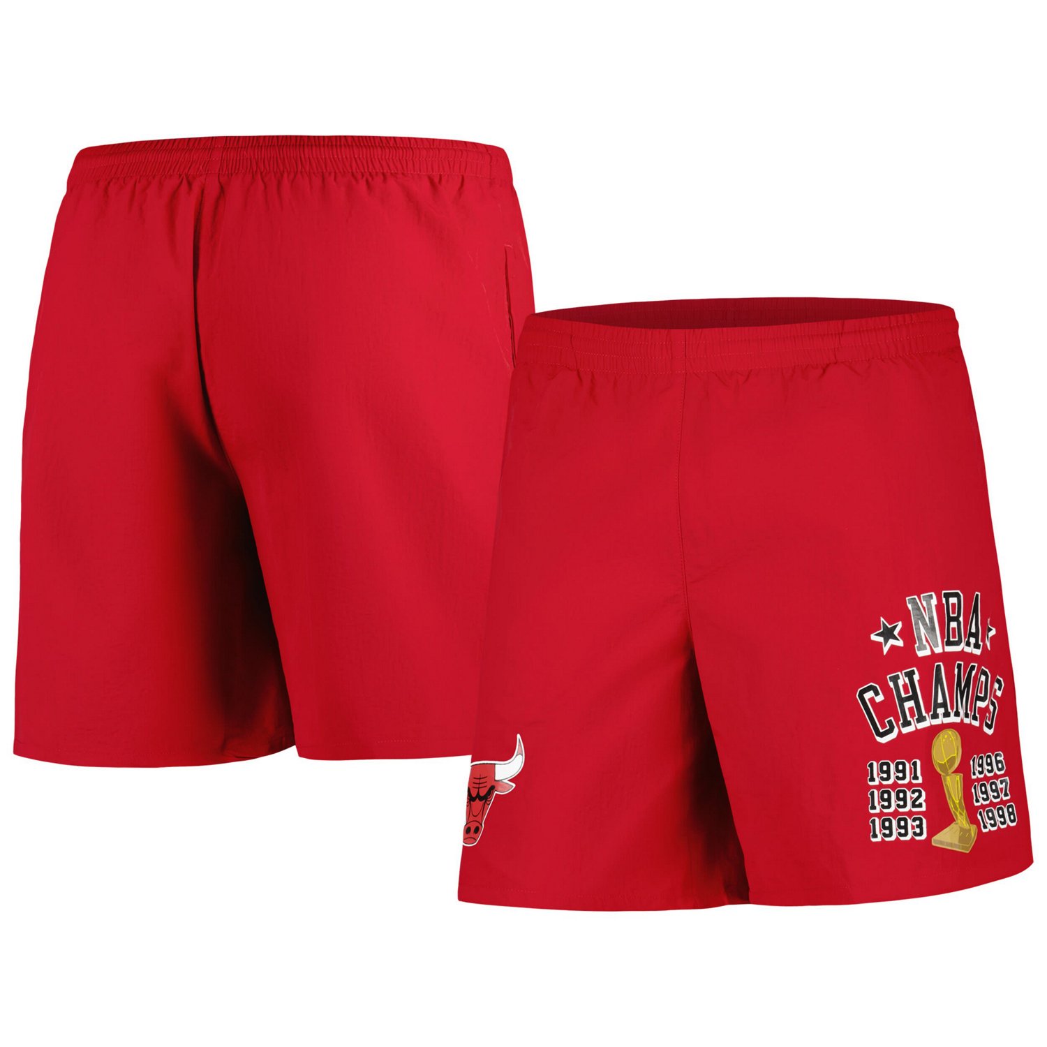 mitchell and ness black bulls shorts