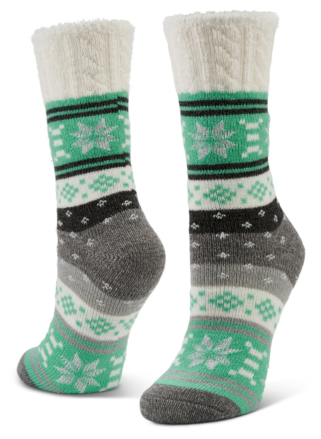 Magellan Outdoors Women's Metallic Snow Mid Calf Crew Socks | Academy