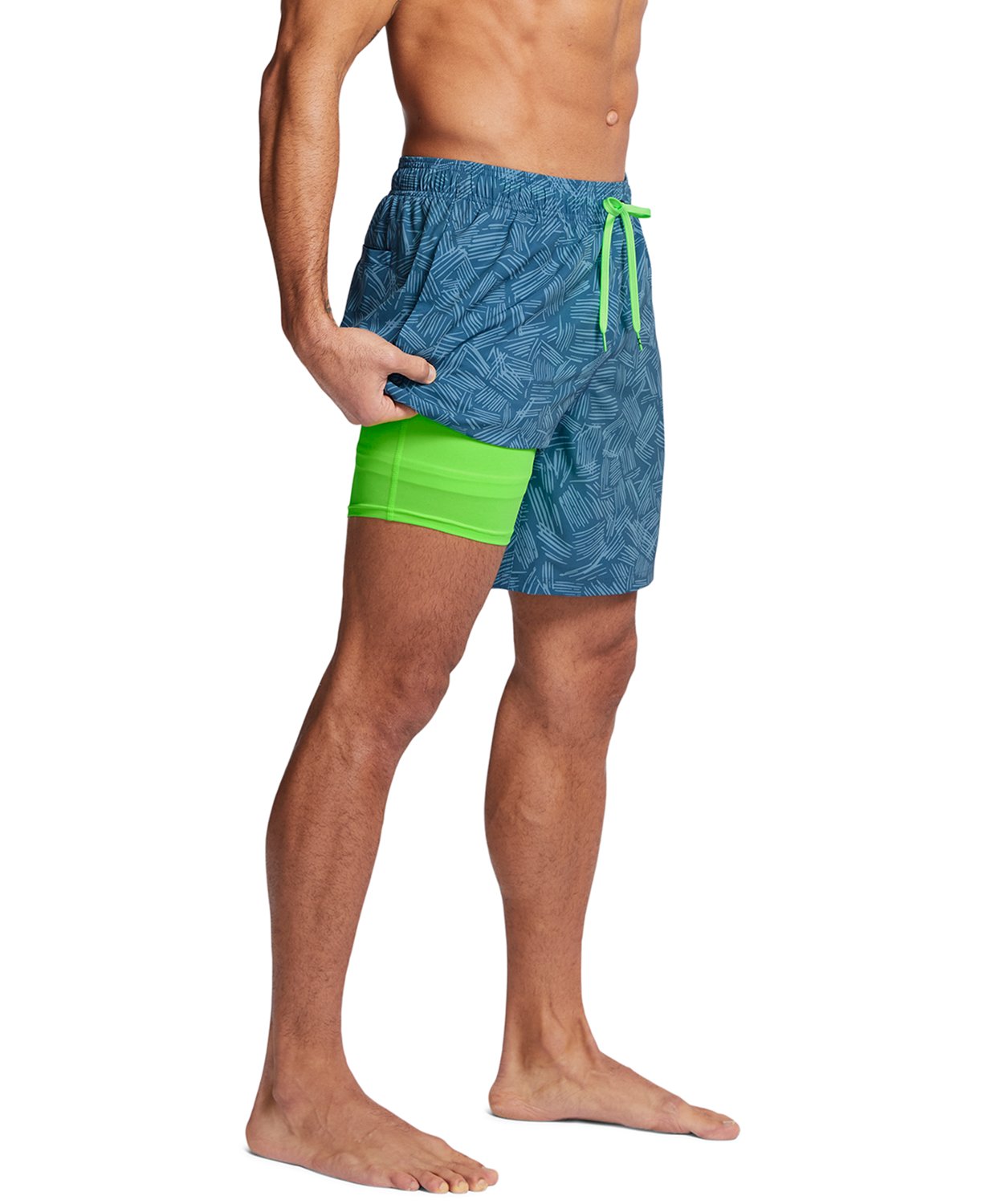 Under Armour Men's Palm Sketch Compression Volley Shorts 7 in Academy
