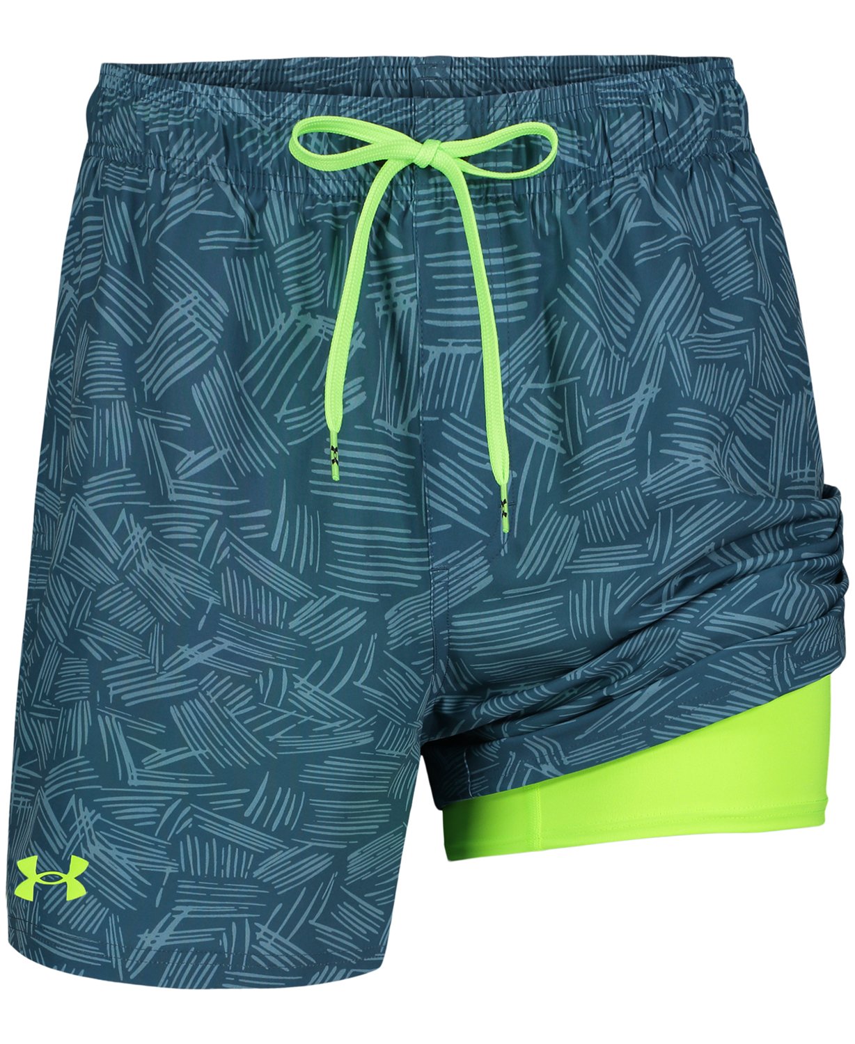 Under Armour Men's Palm Sketch Compression Volley Shorts 7 in Academy