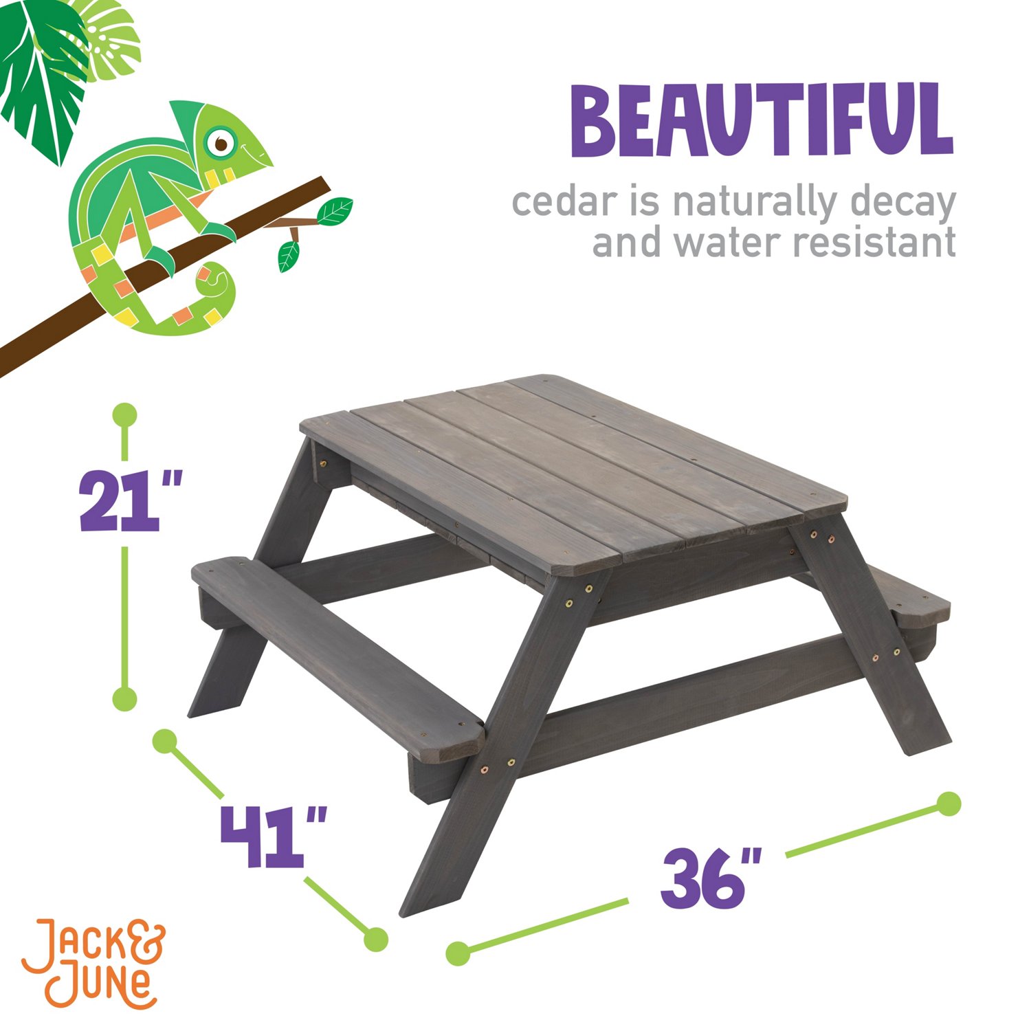 Jack & June Cedar Convertible Sand Box and Picnic Table PlaySet | Academy