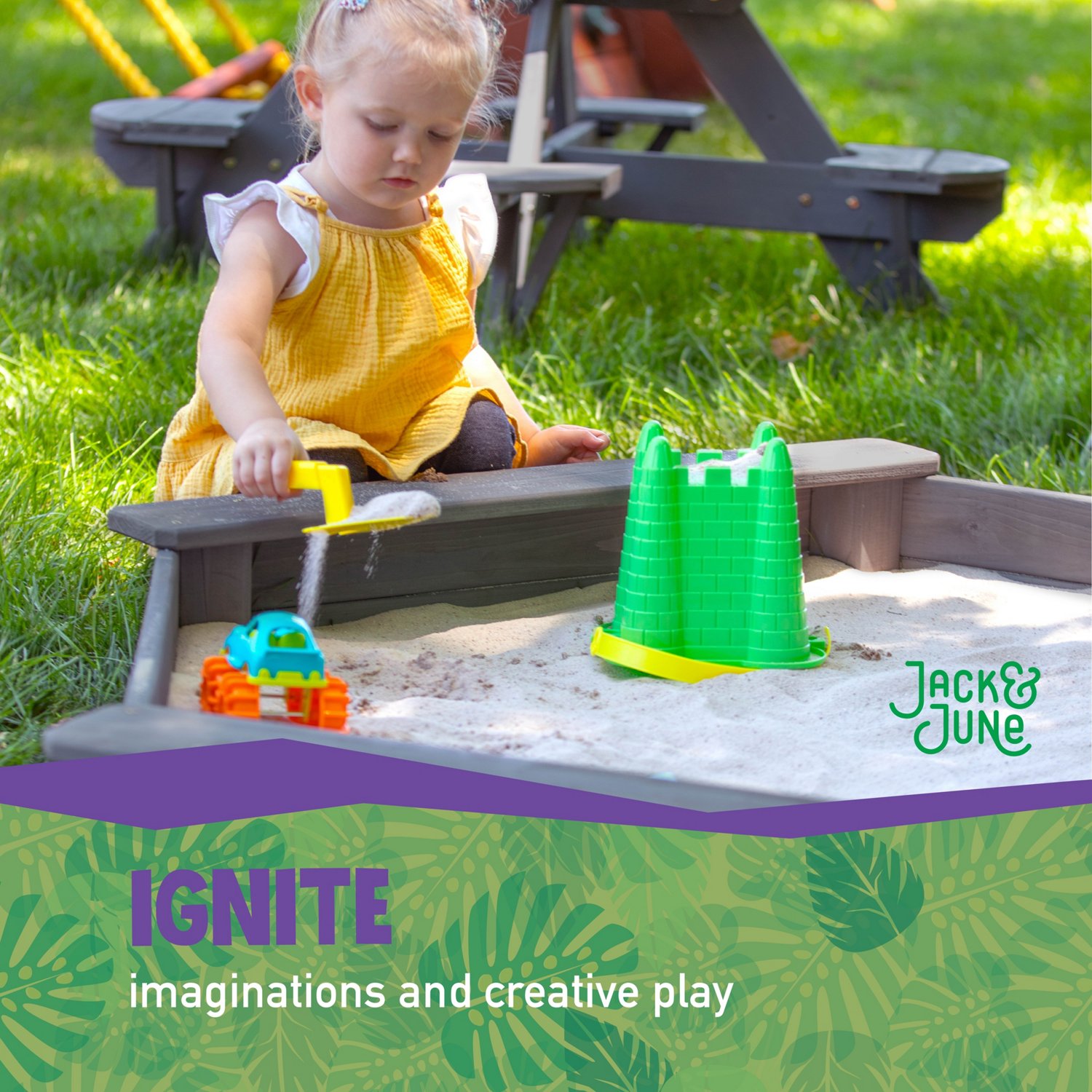 Jack & June Hexagonal Cedar Sand Box Playset | Academy