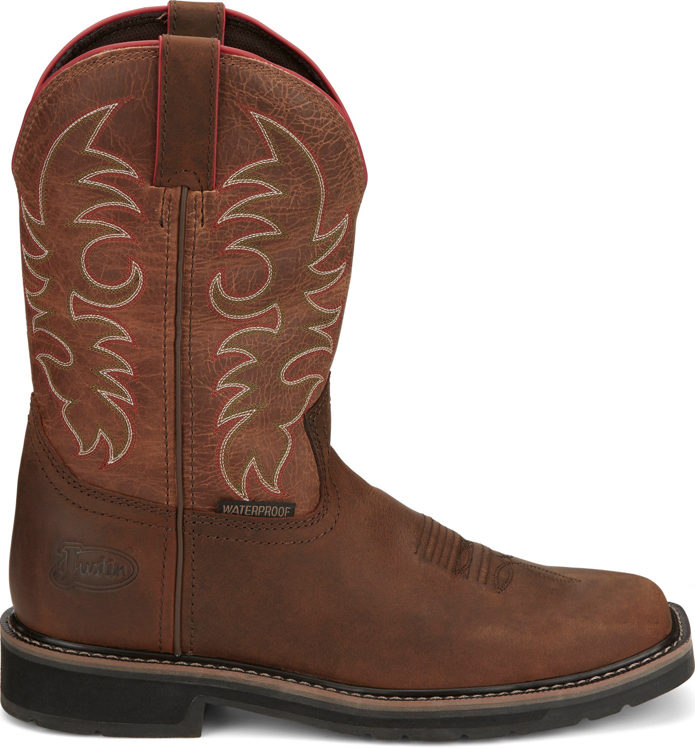 Justin Men's 11 in Driller Waterproof PullOn Boots Academy